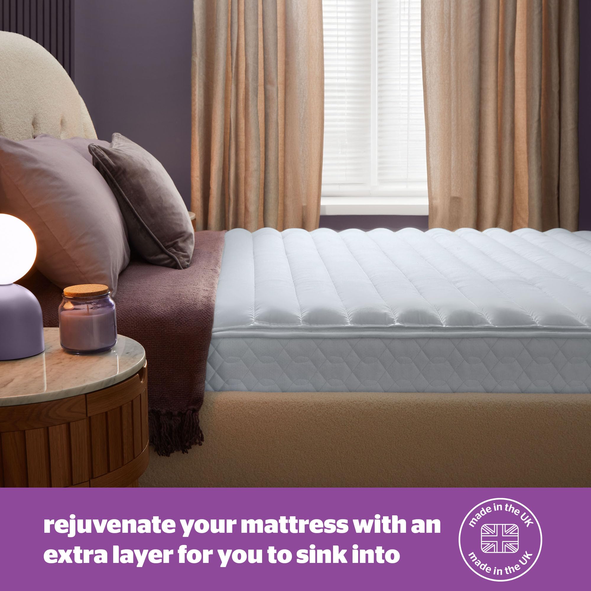 Silentnight Deep Sleep Mattress Topper - King Size (200x150cm) | Hypoallergenic & Machine Washable 3