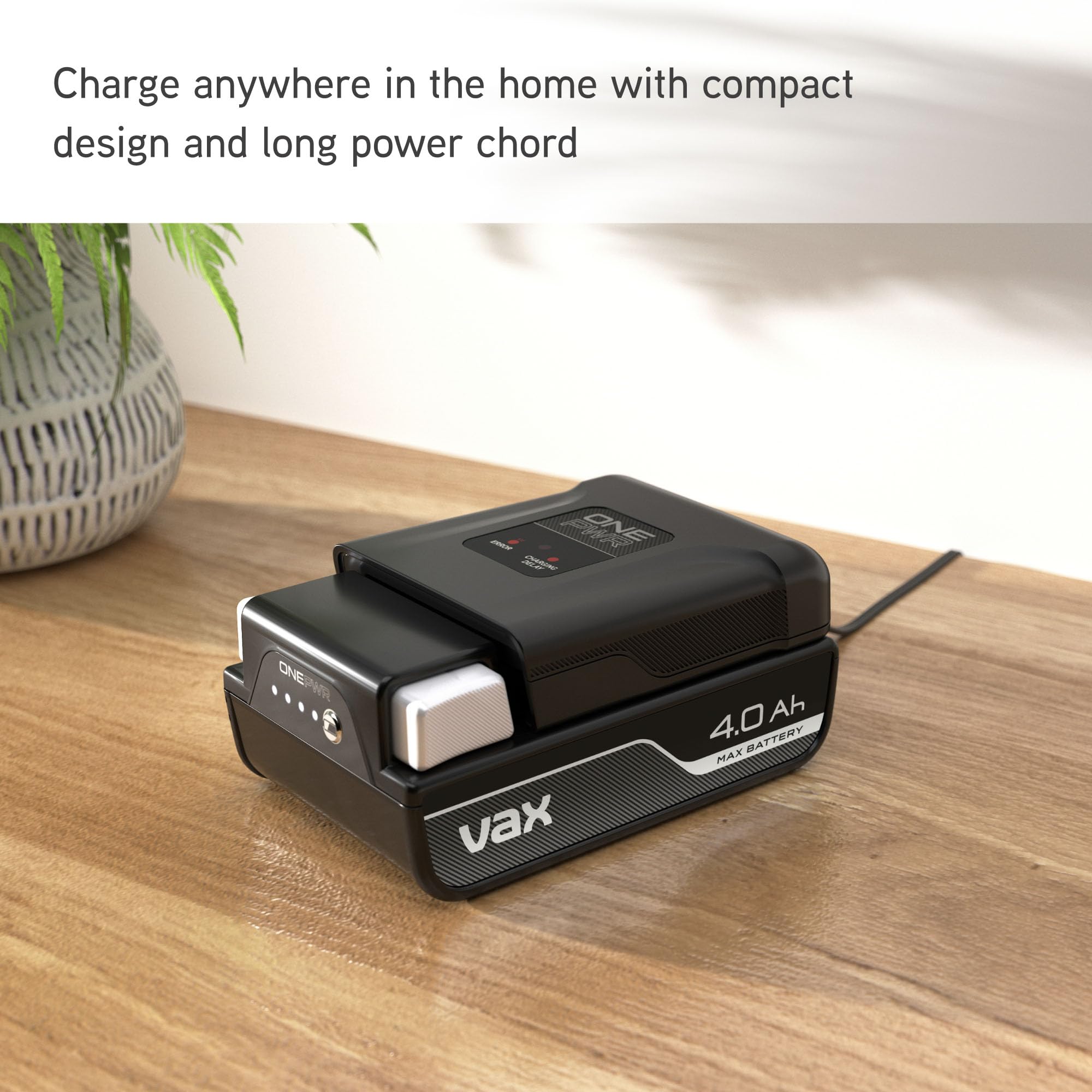 Vax Genuine ONEPWR 1.5A Slide Charger - Fast Charging | Over-Charge Protection | Compact Design 3