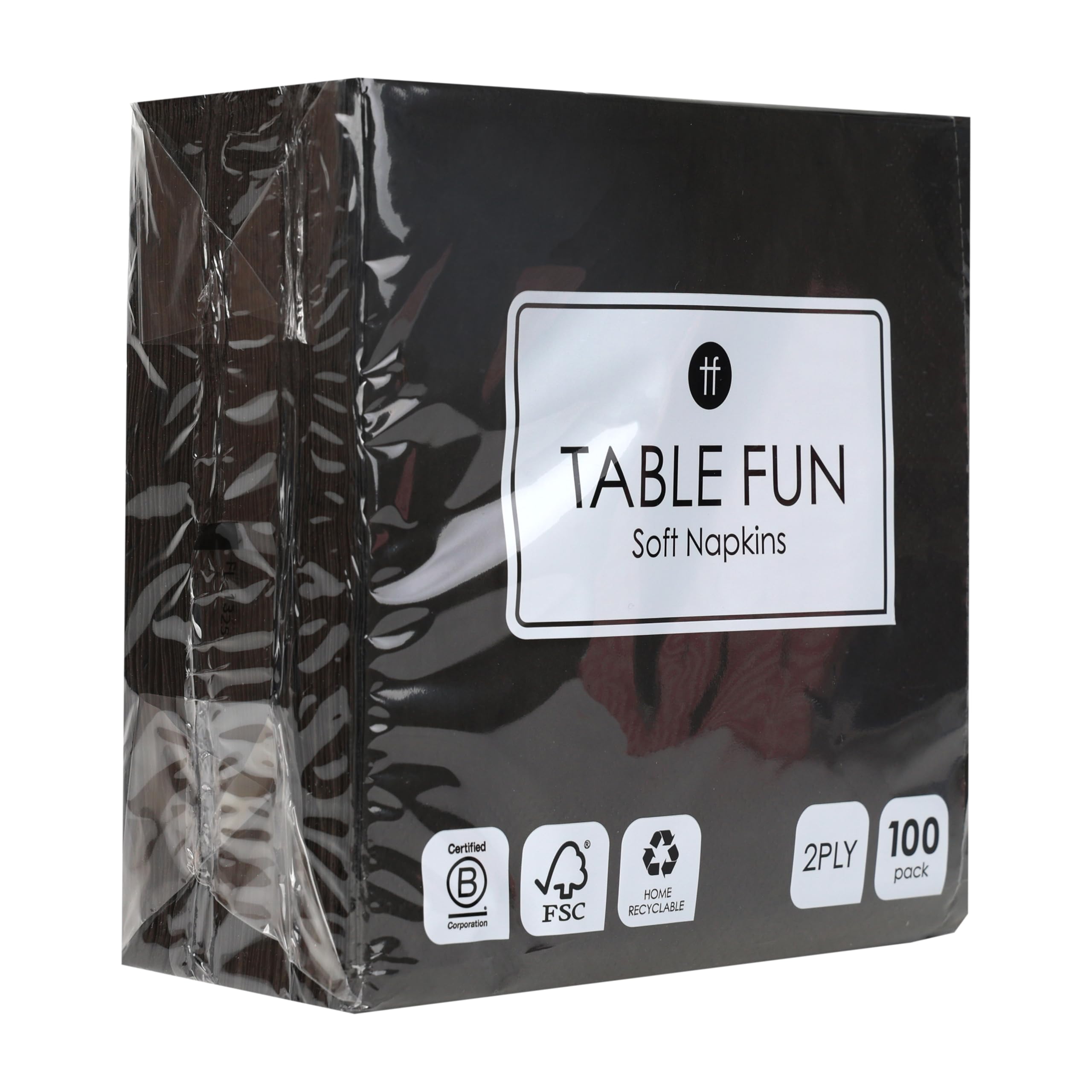 Talking Tables Soft Black Paper Napkins - 100 Pack | 33cm Open Size | Home Recyclable 1