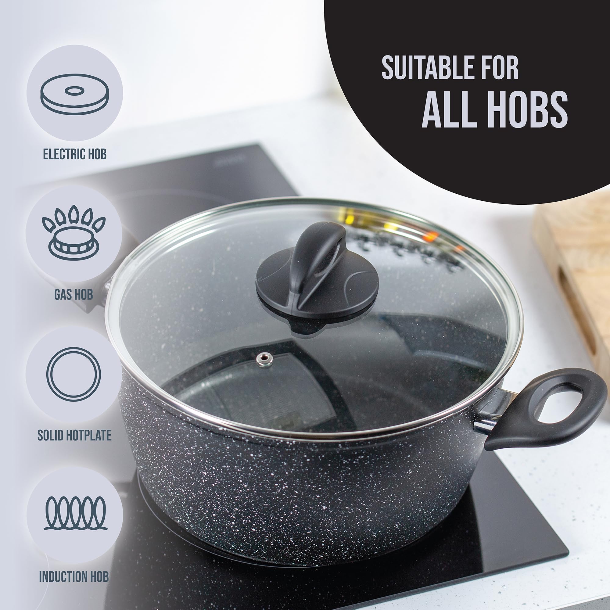 Blackmoor 66130 Classic 24cm Stock Pot | 5-Litre Capacity | Non-Stick | Induction Compatible 3