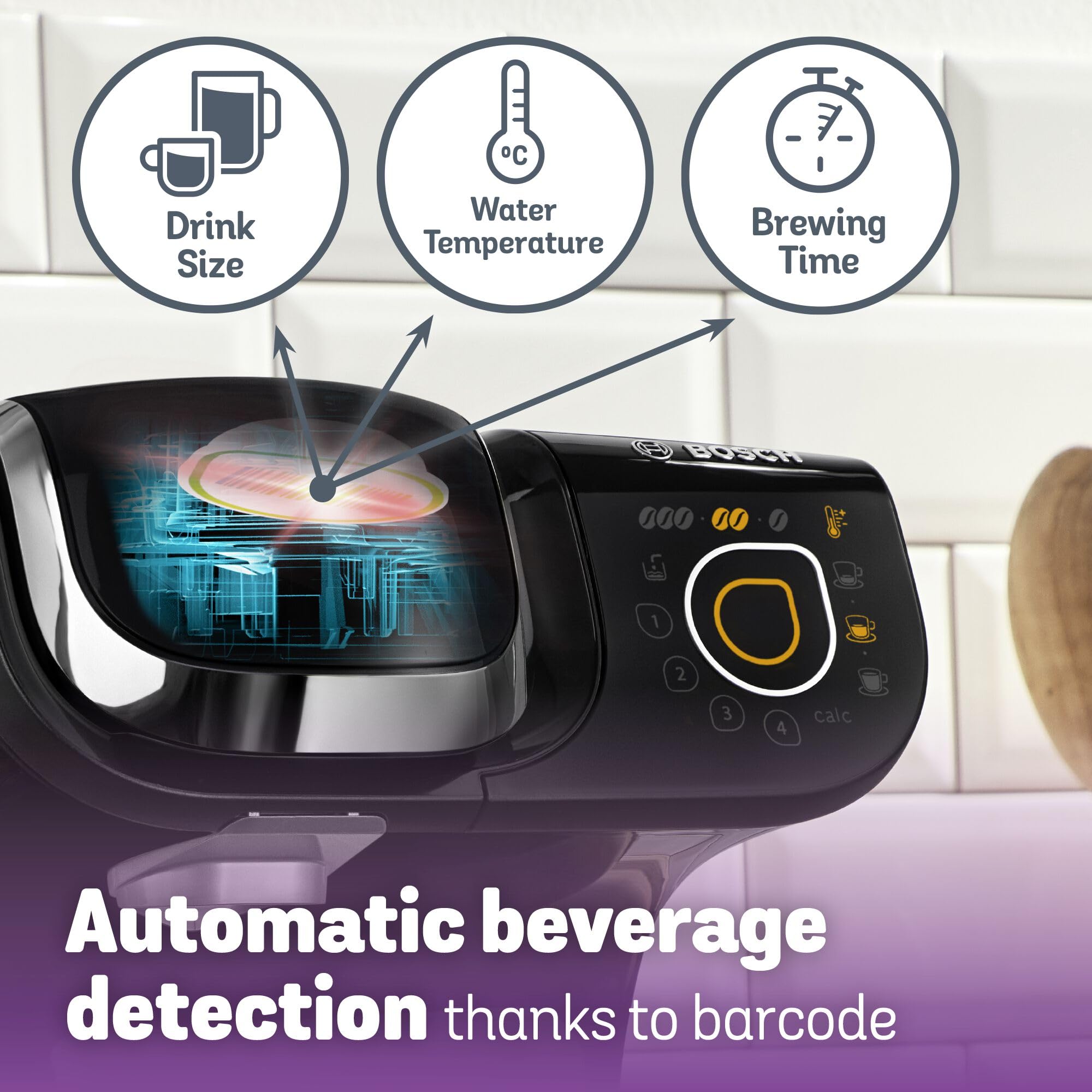 Tassimo by Bosch My Way 2 TAS6502GB Single Serve Coffee Machine - 1500W, 1.3L Tank, Black 11