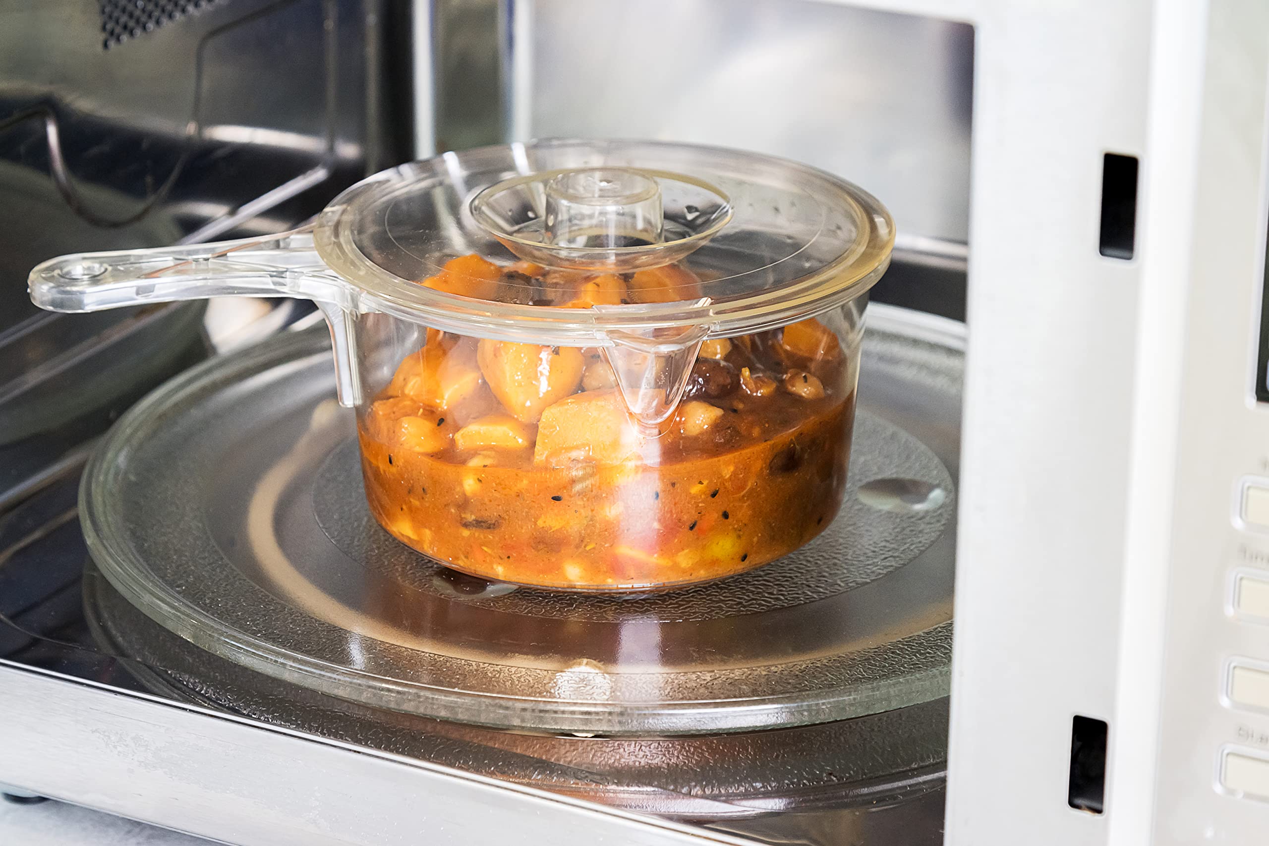 KitchenCraft Microwave Saucepan with Lid - 900 ml Capacity, BPA-Free Plastic, Non-Stick 3
