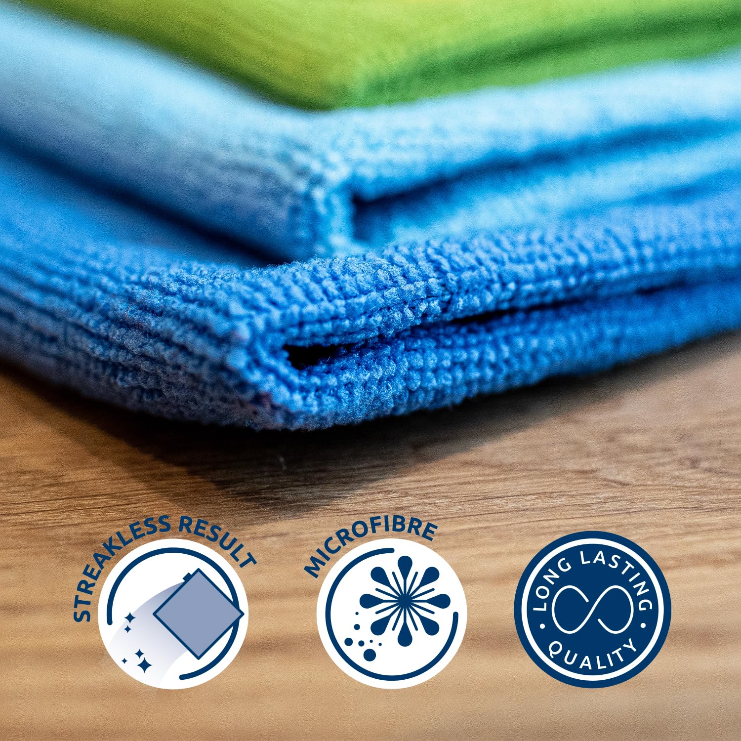 Sorbo Pack of 6 Microfibre Cleaning Cloths - 40x40 cm, Super Absorbent, Streak-Free, Washable 3