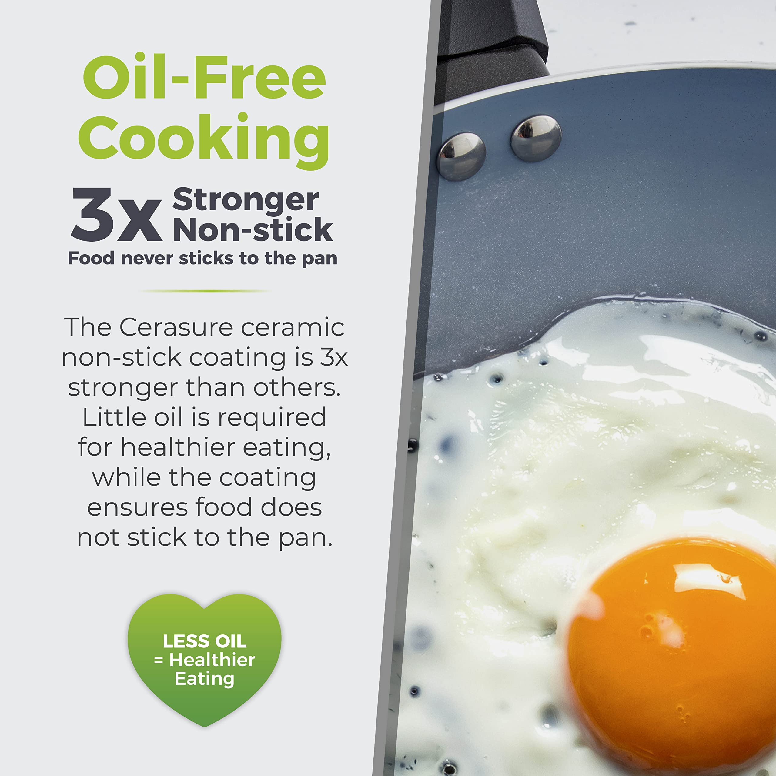 Tower T80300 Cerasure Induction Frying Pan Set - 2 Piece (20/28 cm) | Non-Stick Ceramic | Cool Handles 4