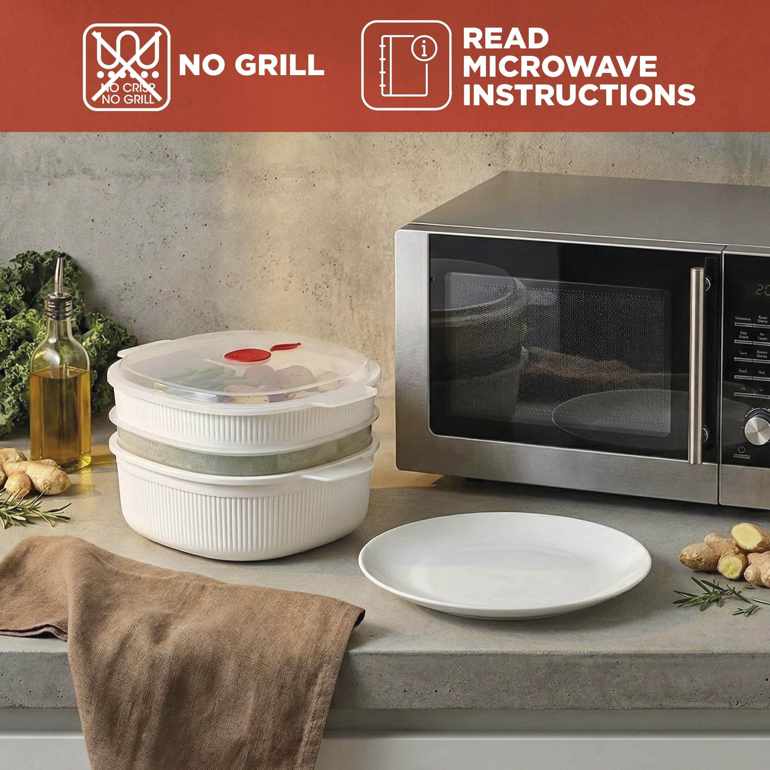 Snips Microwave Steamer with 2 Trays - 4L Capacity, BPA-Free, Made in Italy 6