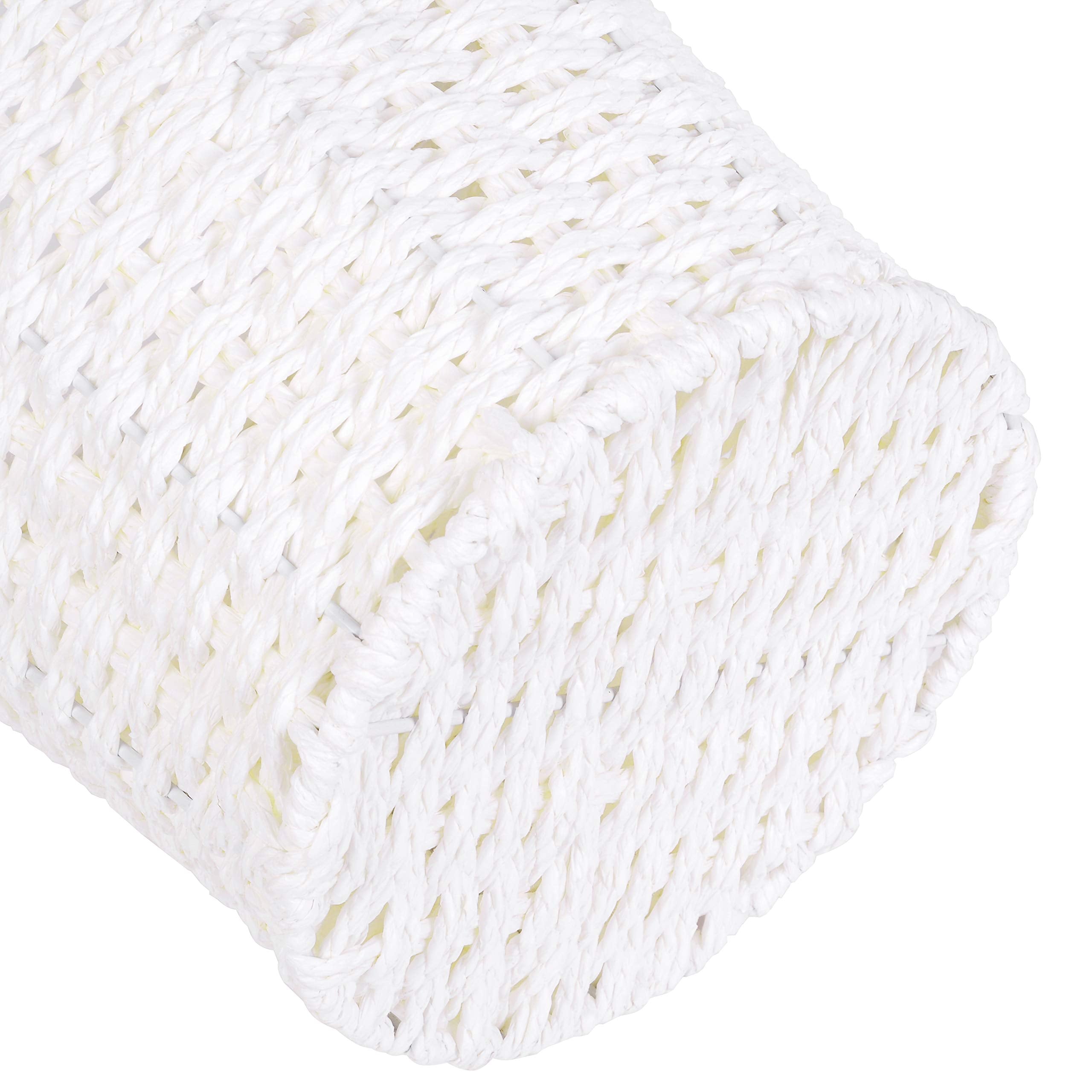 Zuvo Round Wicker Waste Paper Bin - Durable, Lightweight, White | 25x25x18 cm 5