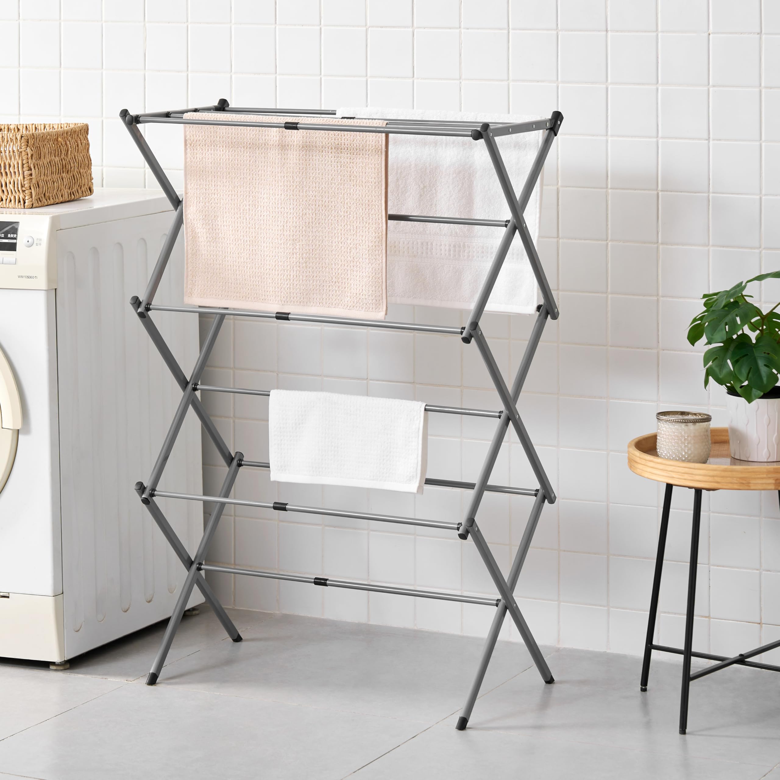 Vivo Technologies 3 Tier Extendable Clothes Airer - Foldable, Lightweight Carbon Steel Drying Rack | 7.5m Space 1