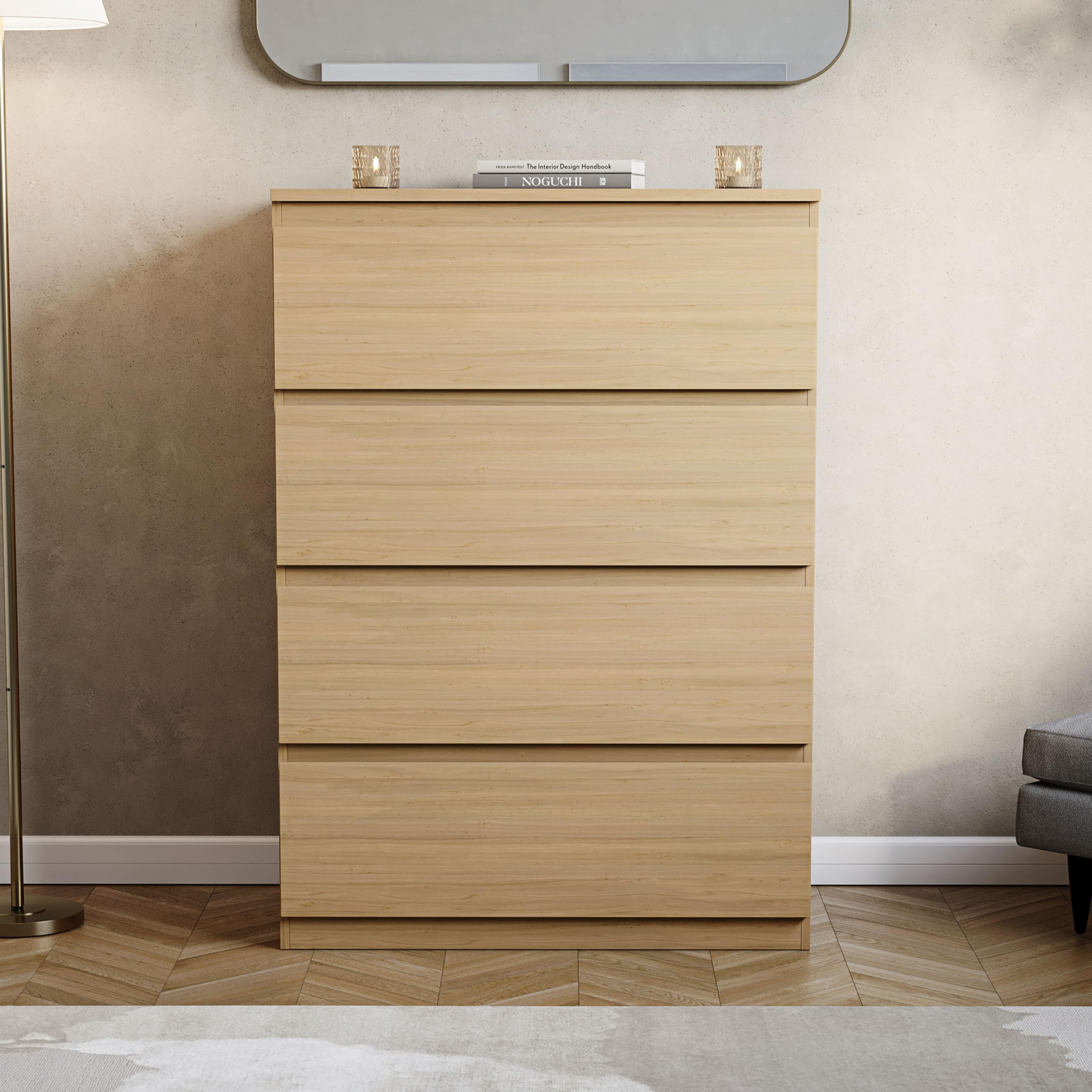 Vida Designs Denver 4 Drawer Chest of Drawers | Pine | 70W x 40D x 96H cm 3
