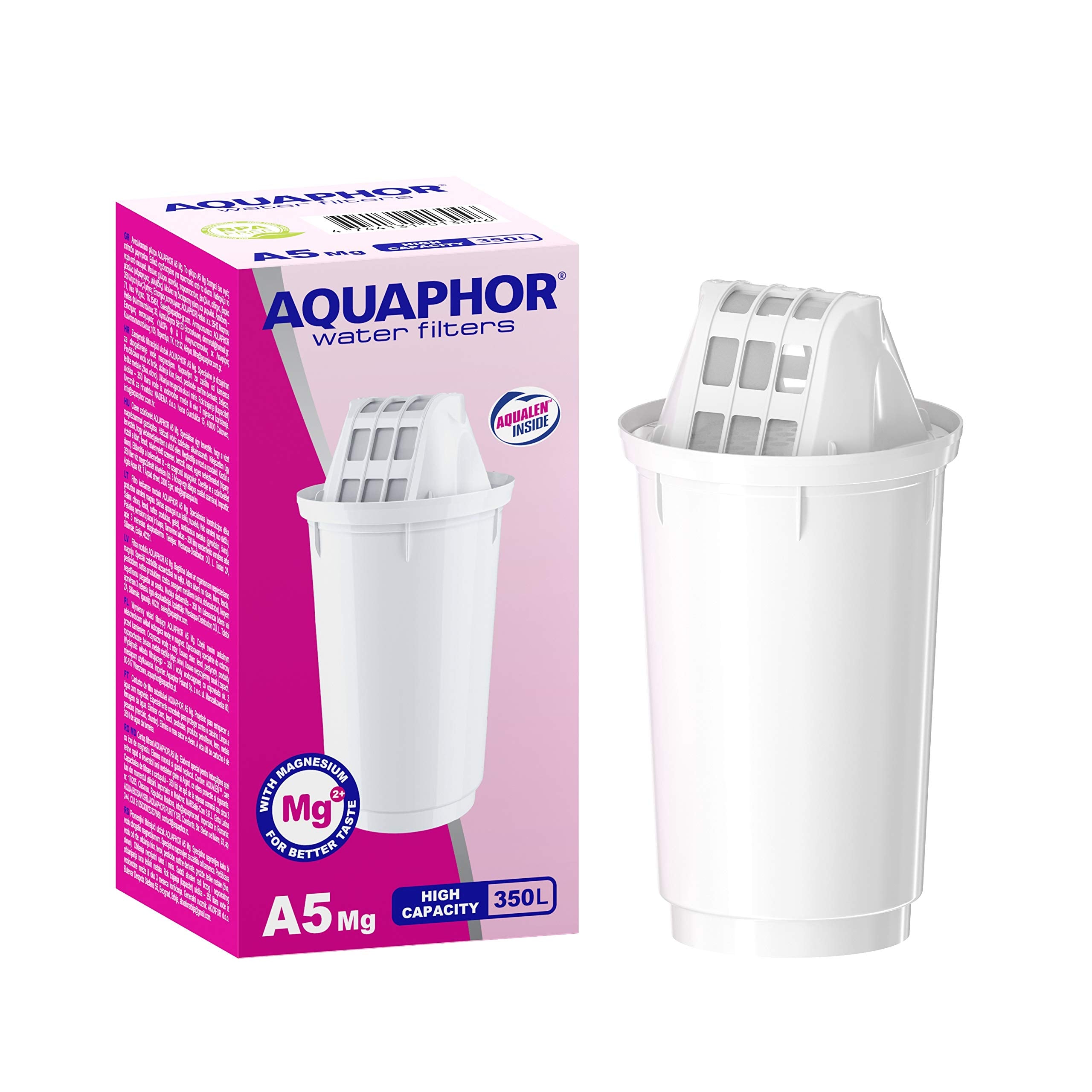 AQUAPHOR Water Filter Jug Smile - 2.9L Capacity, Space-Saving Fridge Door Fit, Lightweight 7