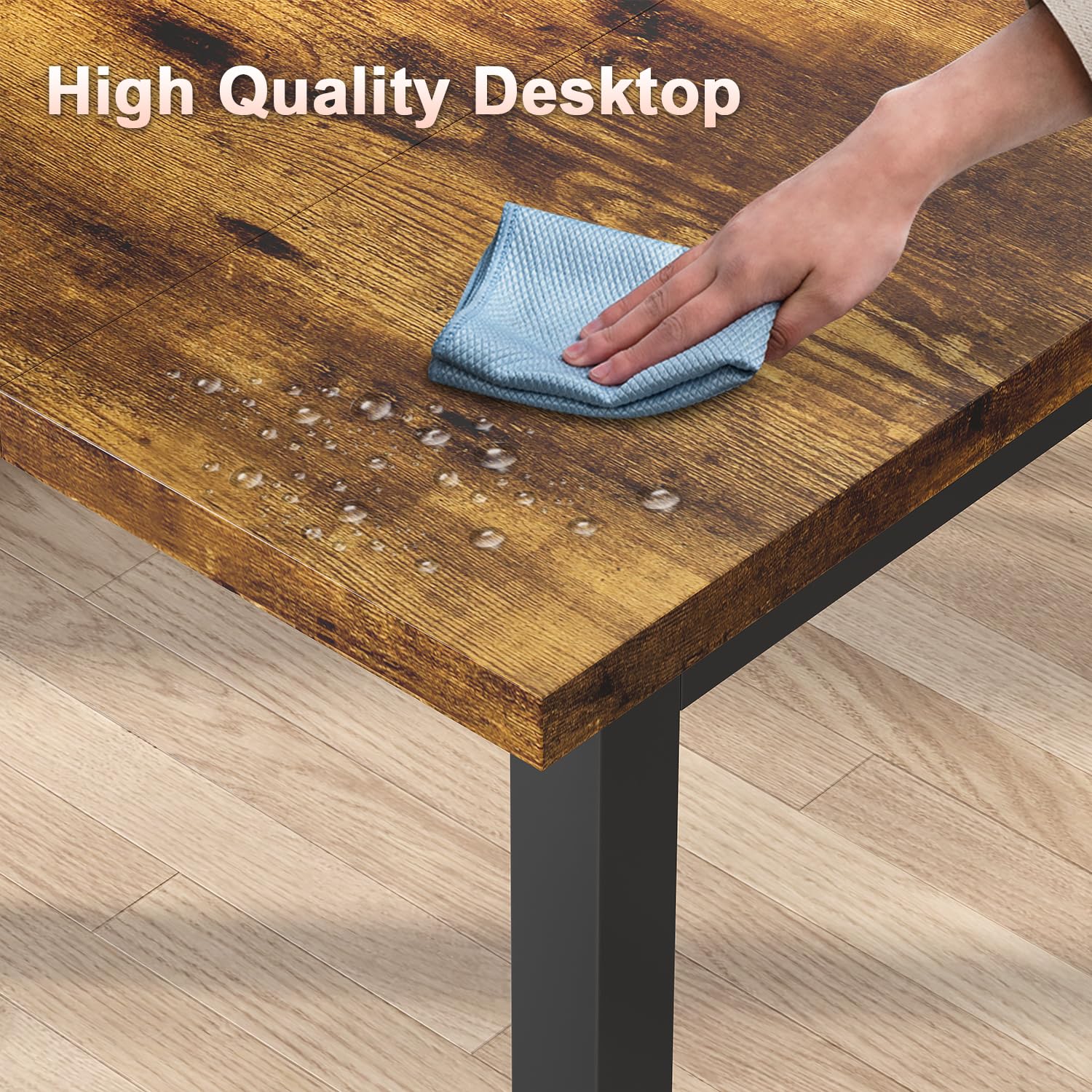 JUMMICO Computer Desk Workstation | 80 x 50 cm Surface | Rustic Brown | Adjustable 6