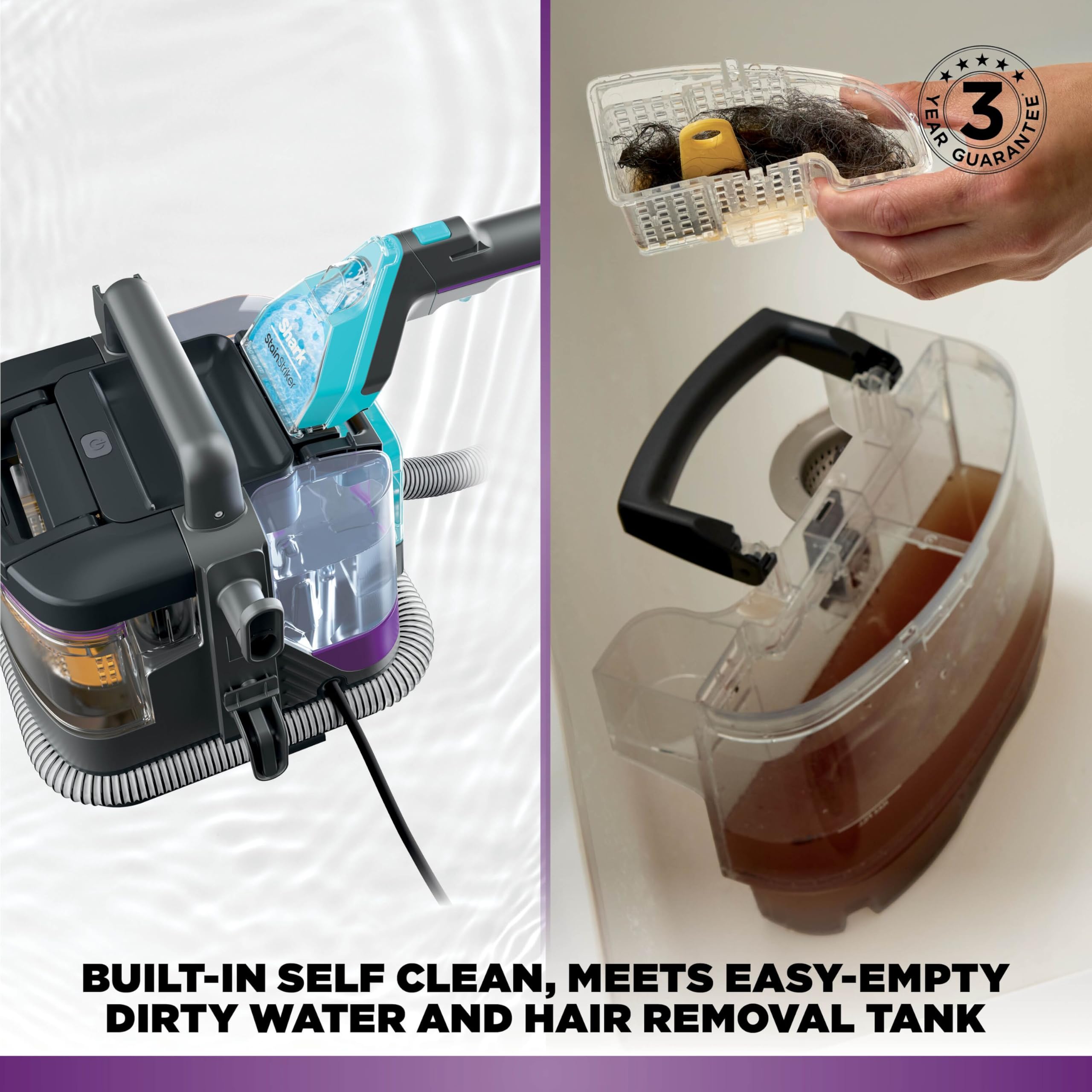 Shark StainStriker HairPro Pet Spot Cleaner PX250UKT - Anti-Clog Hair Extractor | 2 Formulas Included 3