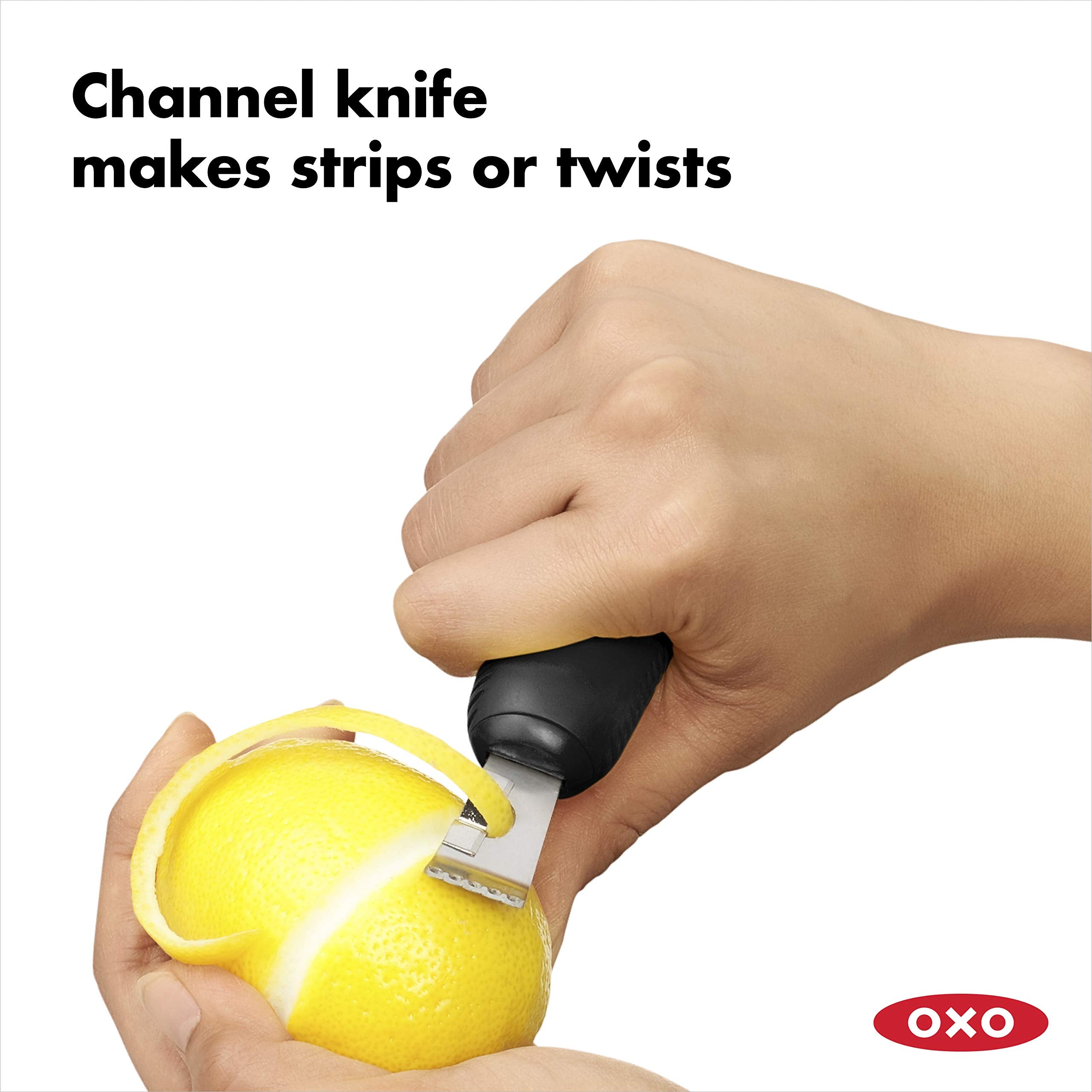 OXO Good Grips Citrus Zester with Channel Knife | Stainless Steel Head | Dishwasher Safe 4
