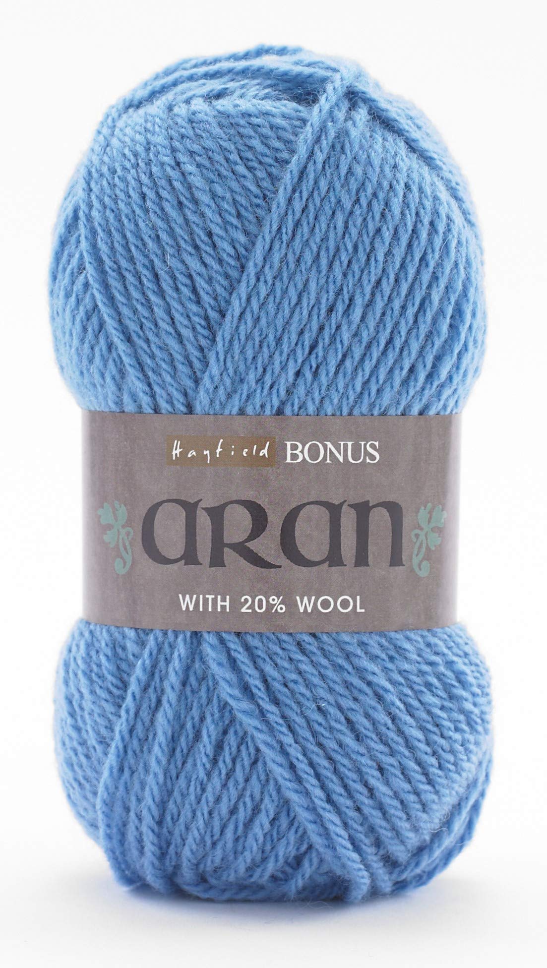Sirdar Hayfield Bonus Aran with Wool Yarn - 20% Wool Blend | Aran Weight | Something Blue | 400g Ball 1