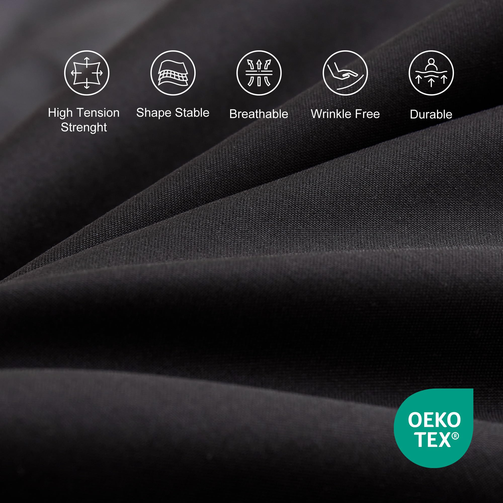 Sonive Double Fitted Sheet - Wrinkle-Resistant Brushed Polyester | 30 CM Deep Pocket | Black 3
