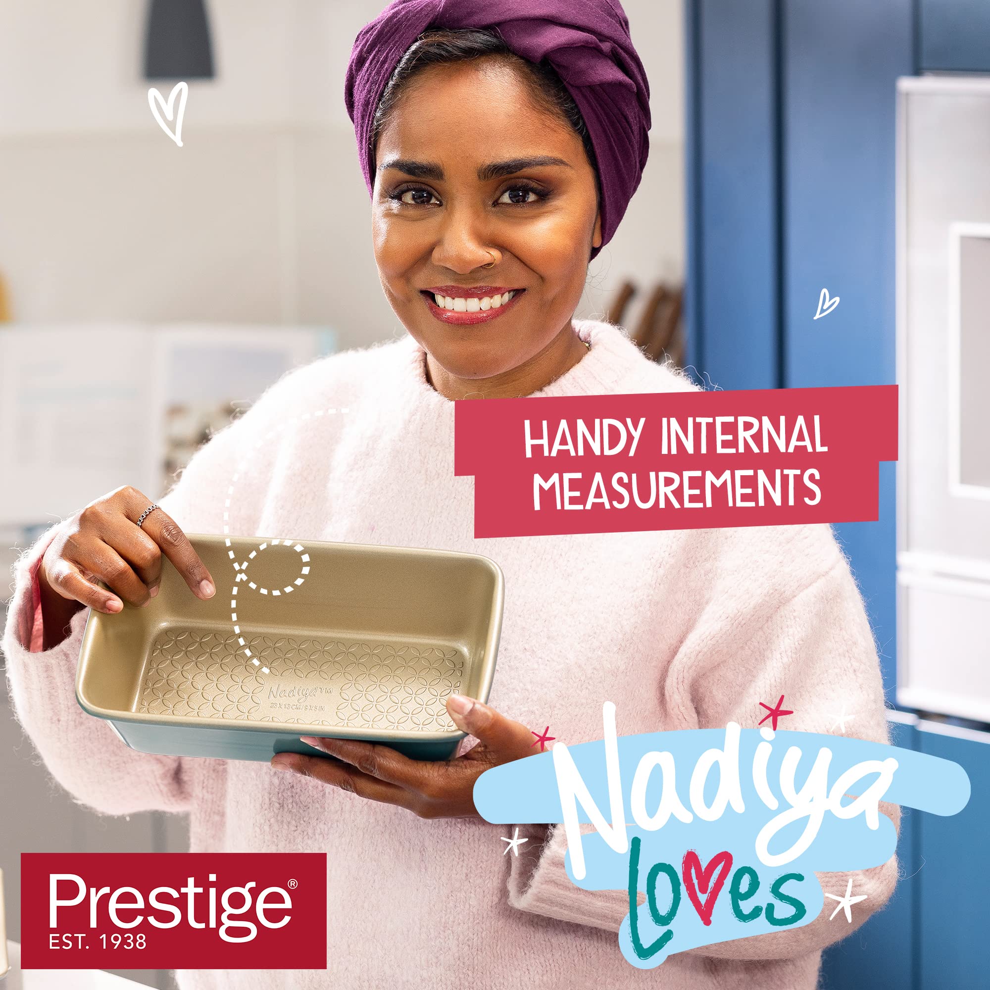 Prestige x Nadiya 23cm Springform Cake Tin - Non-Stick Gold Interior | Oven Safe Steel Bakeware 8