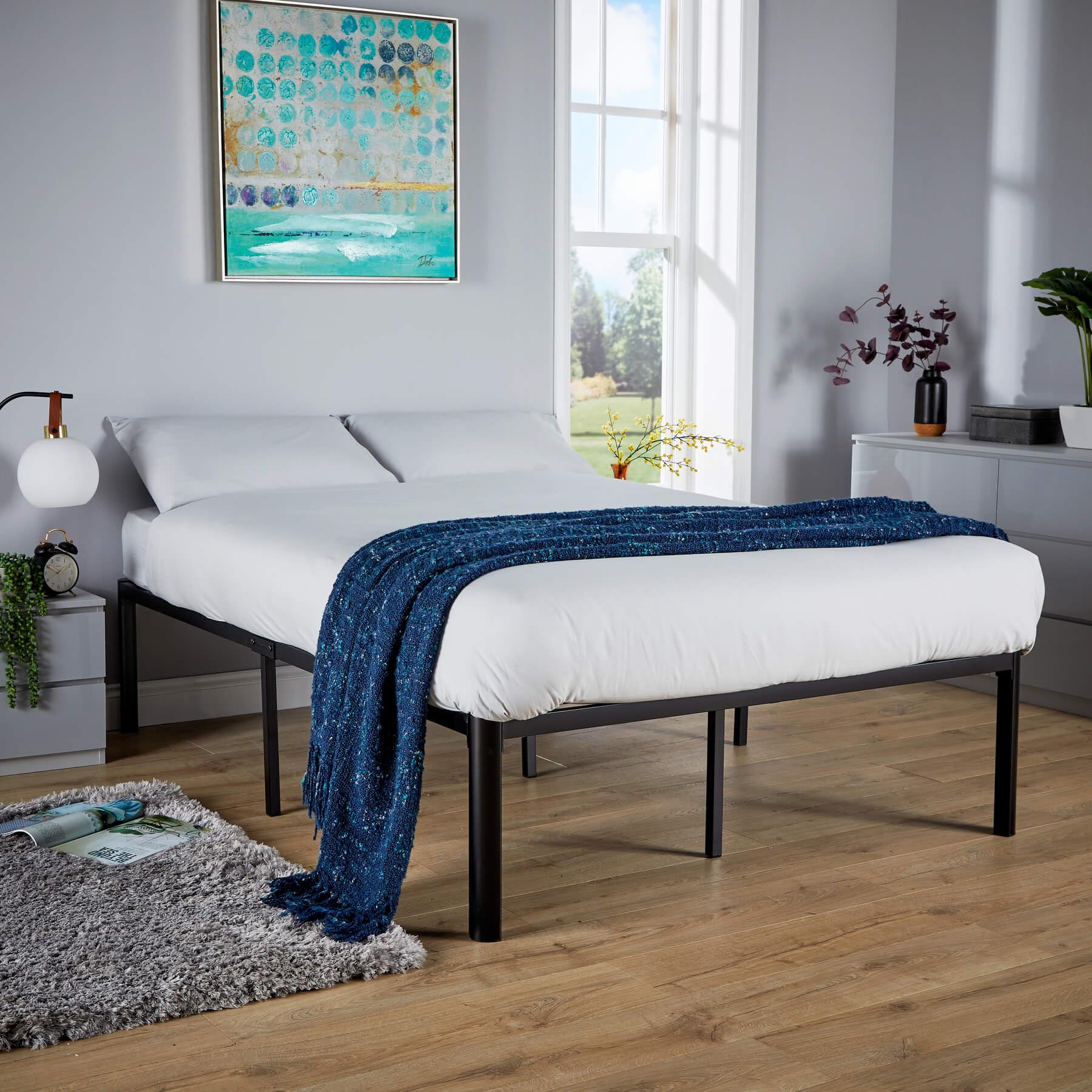 Home Source Heavy Duty Metal Bed Frame - Small Double (4ft) | Black Metal | 190 x 120 cm 2