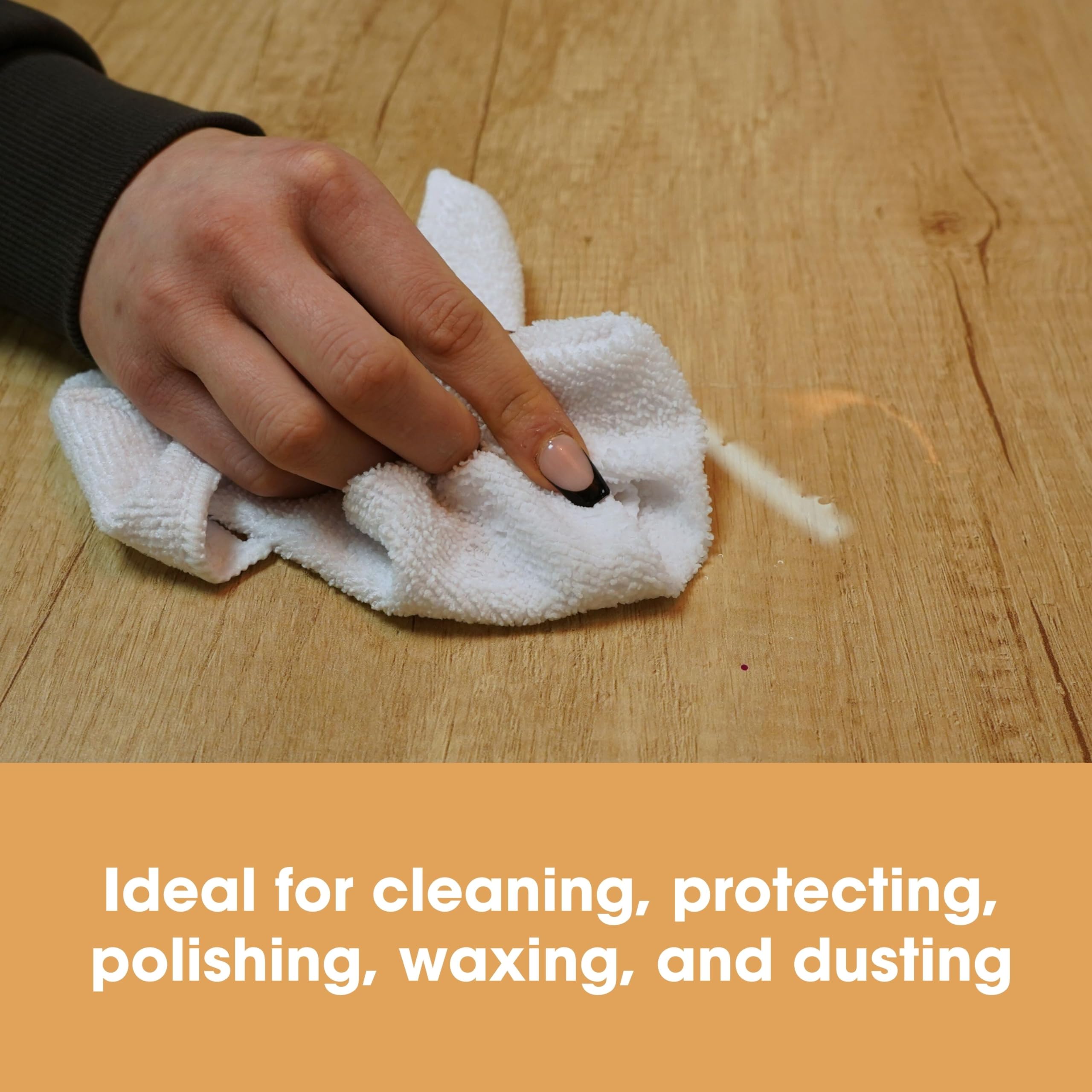 Furniture Clinic Microfibre Cleaning Cloths - Pack of 10 White, Lint Free | 20cm x 25cm 5