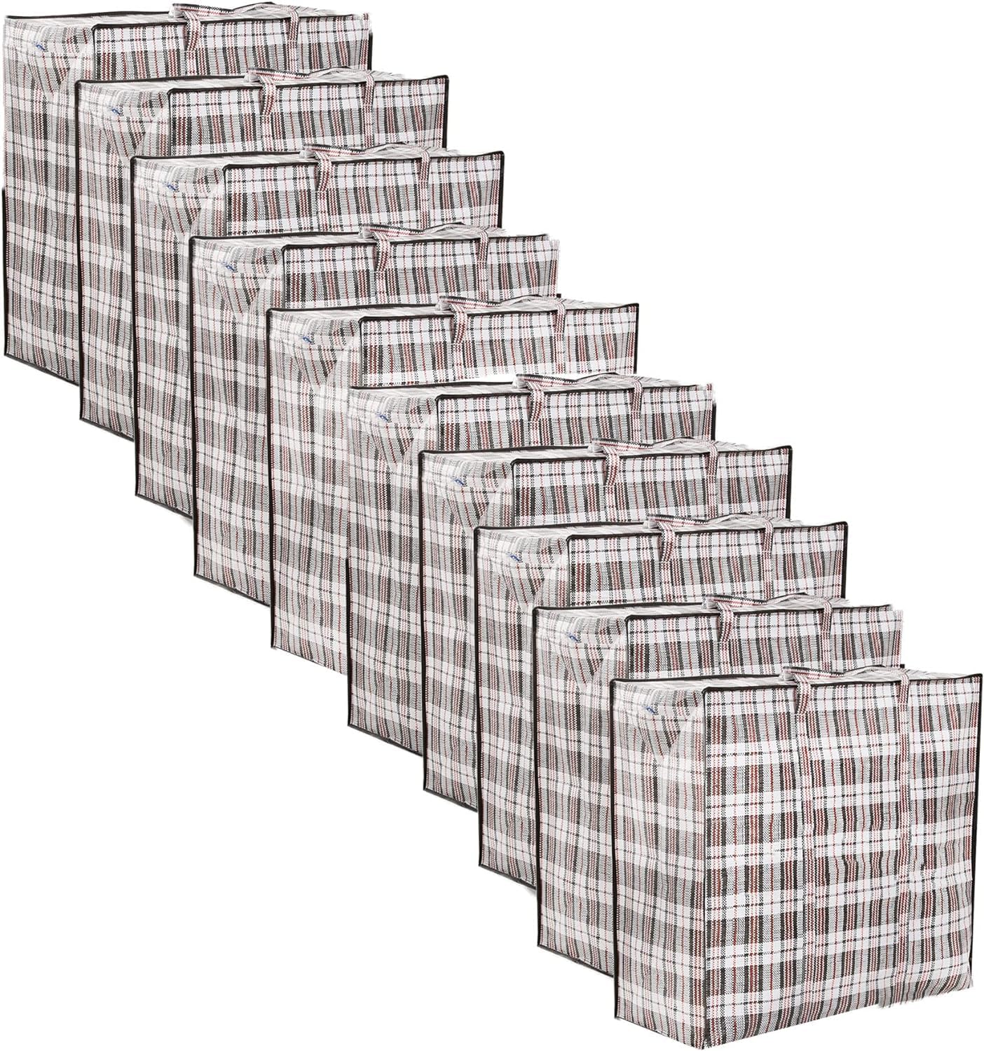Zuvo Large Laundry Bags with Zip - 10 Pack, Waterproof, Durable Nylon Storage | 60x25x50cm 1