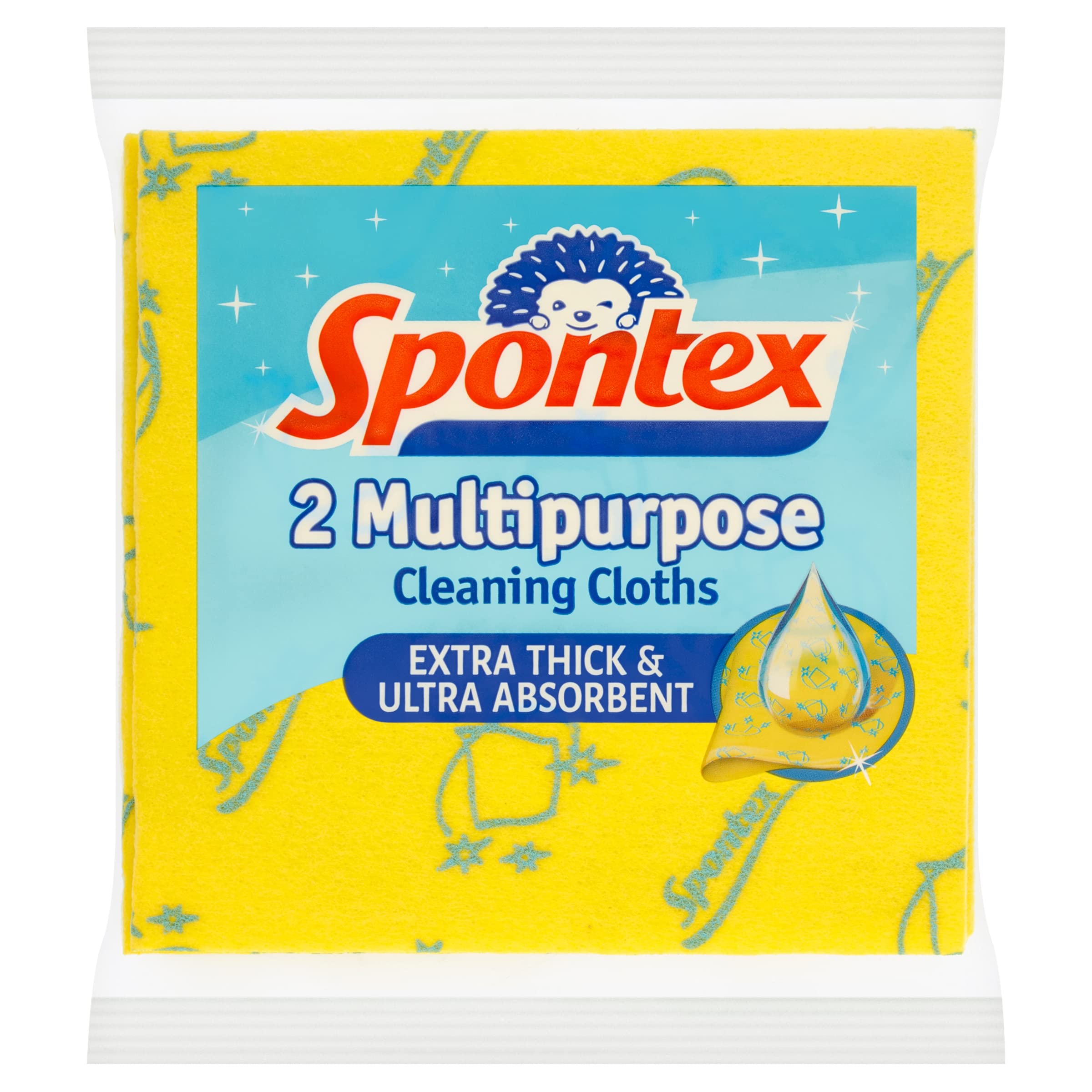 Spontex Multipurpose Cleaning Cloths - Extra Thick & Ultra Absorbent | Pack of 2 | 35 x 37 cm 1