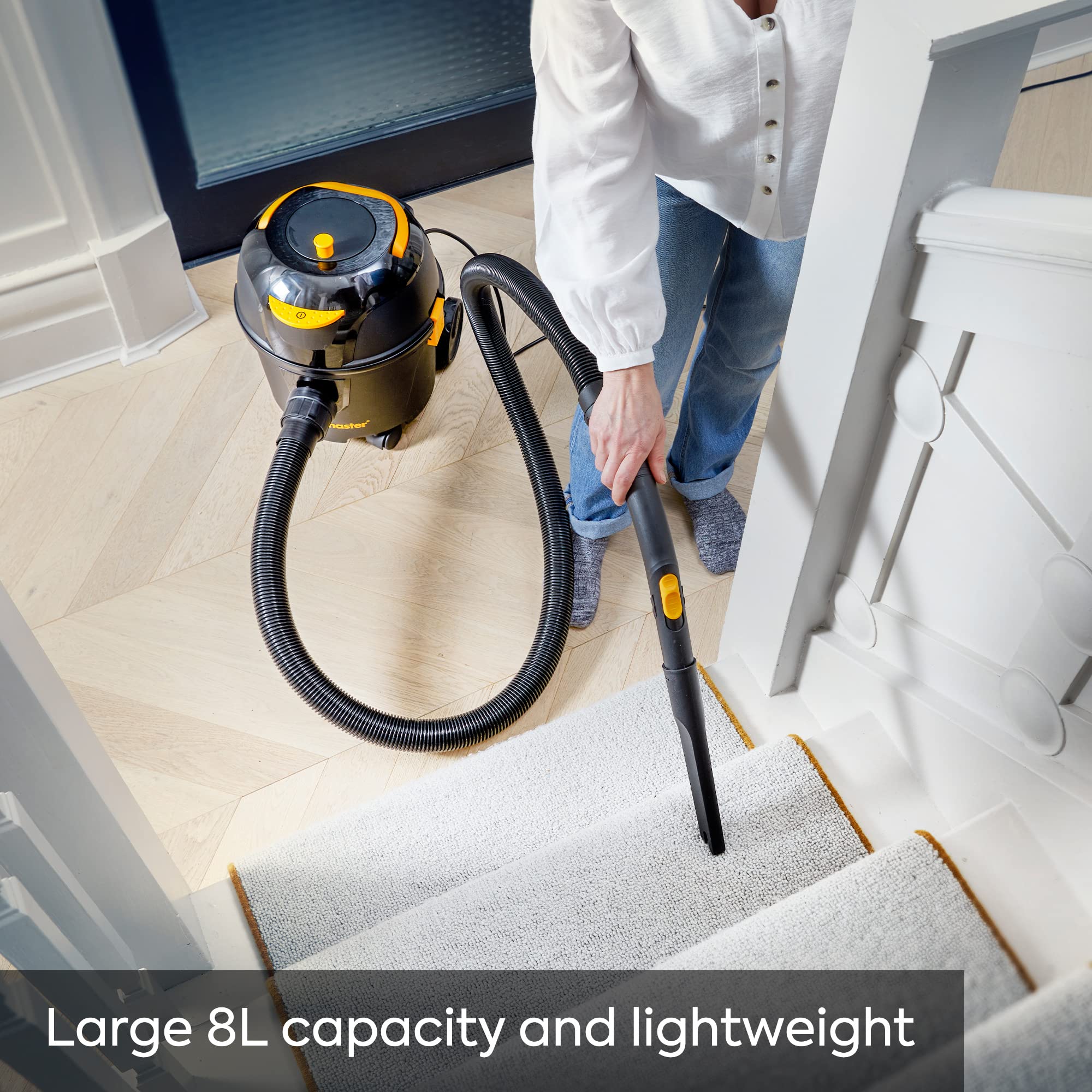 Vacmaster D8 Cylinder Vacuum Cleaner - 8L Capacity, 200 Air Watts, 26m Reach | Black 5