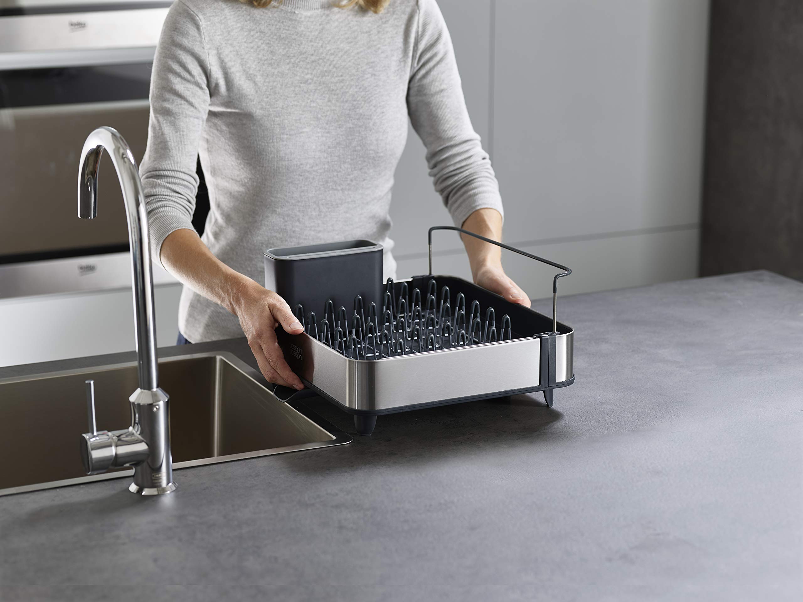 Joseph Joseph Rethink Your Sink Extendable Dish Drainer Rack with Soap Dispenser | Stainless Steel 5