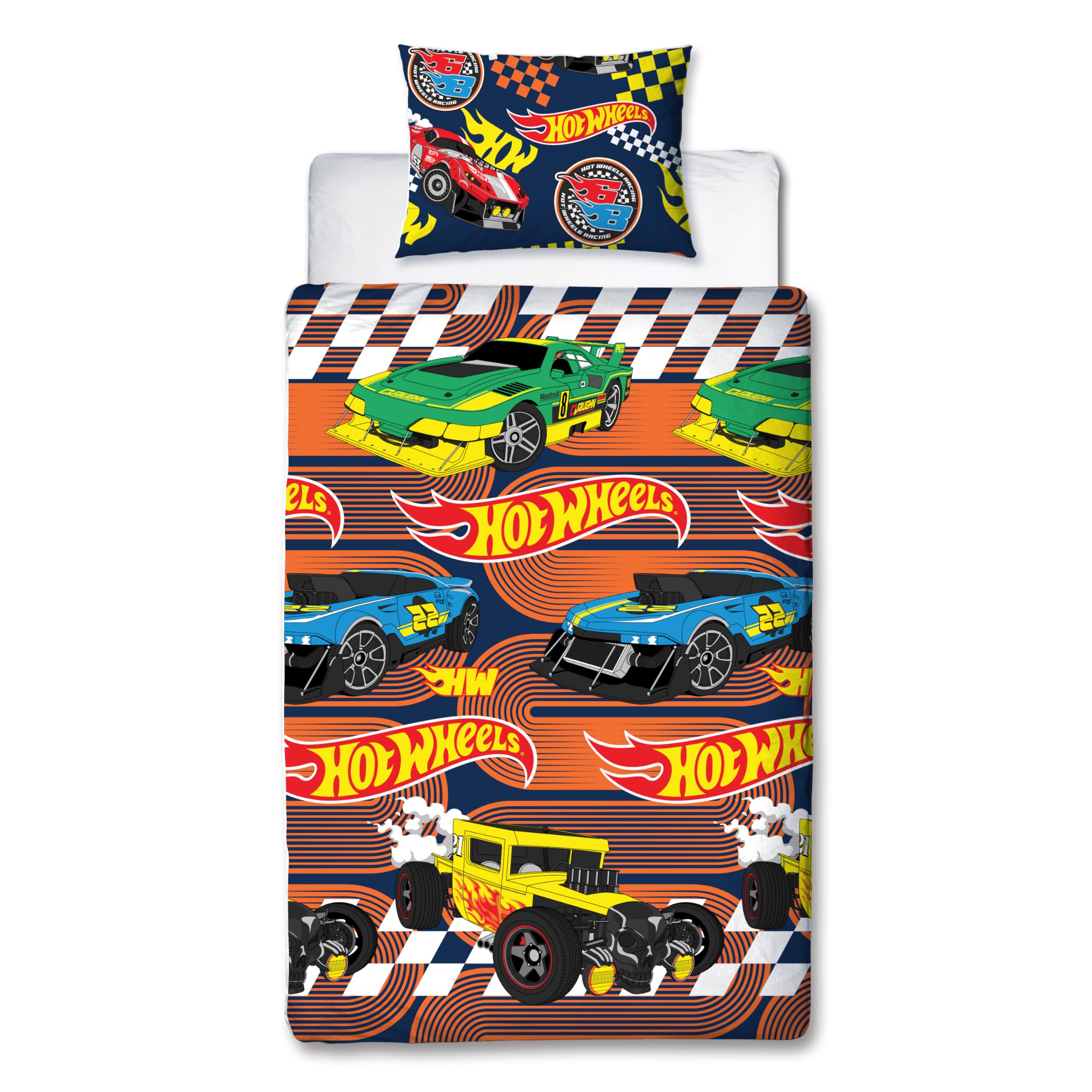 Character World Hot Wheels Racer Design Single Duvet Cover Set | Reversible | 135 x 200cm