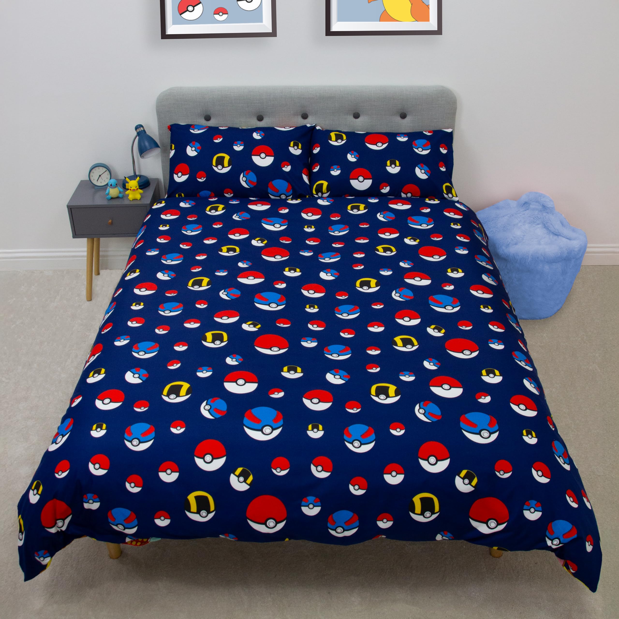 Character World Pokemon Retro Design Double Duvet Cover Set | Reversible | Brushed Microfibre 6