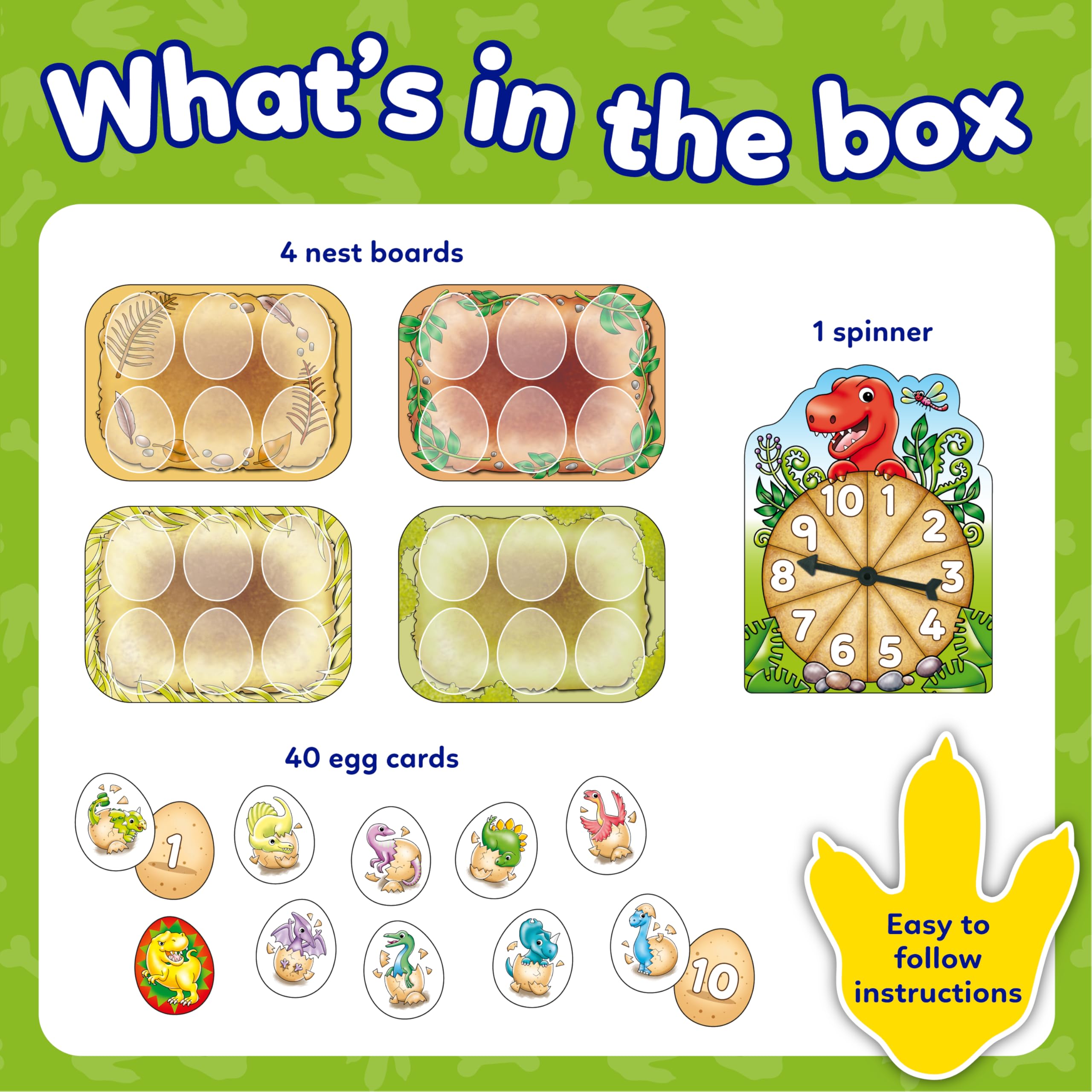Orchard Toys Dinosaur Number Eggs - Educational Counting Game for Kids Ages 3-8 | Multi-Player 2