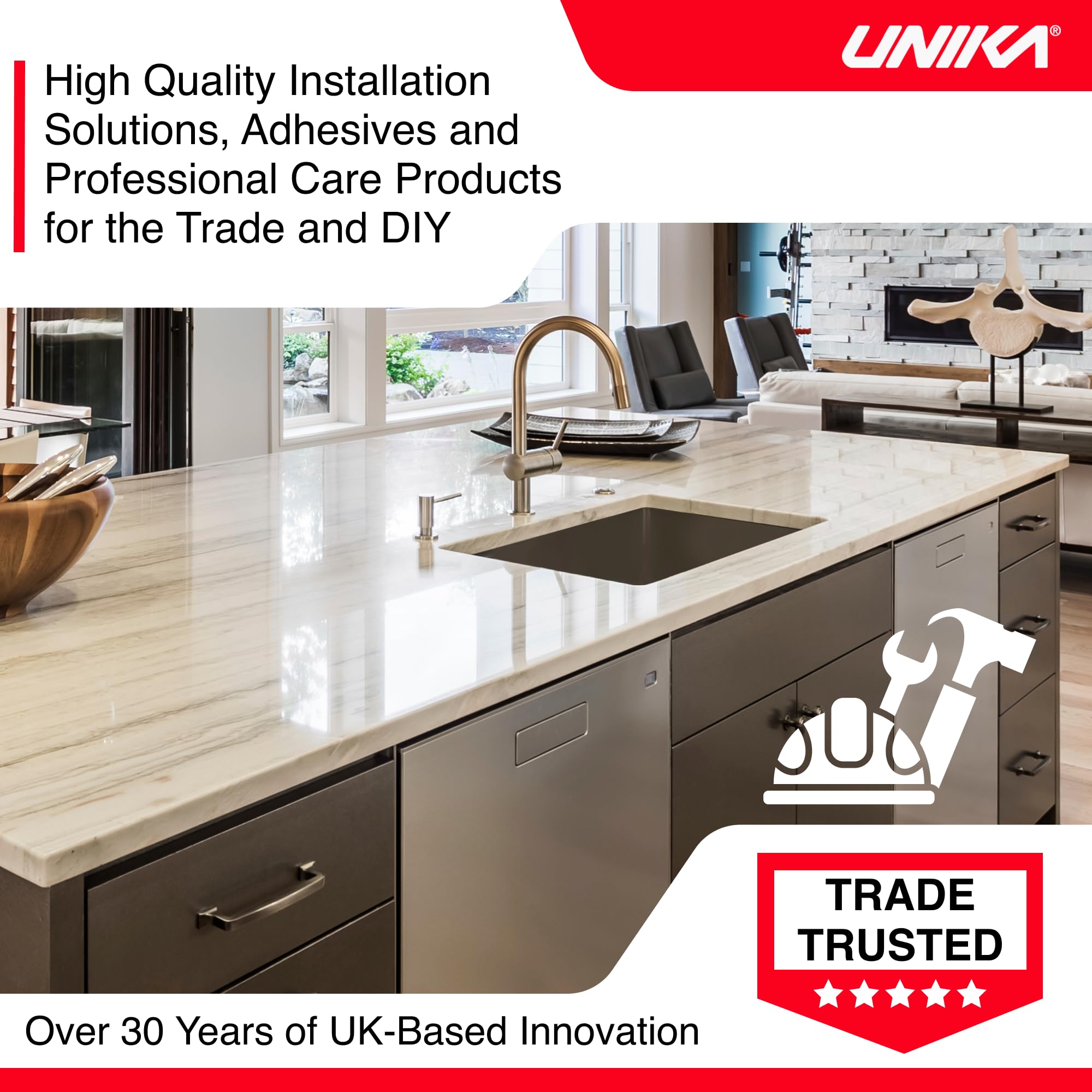 Unika Worktop Hot Rods - Protect Surfaces with Self-Adhesive Zinc Alloy Rods | 6 Pack, 30cm 7