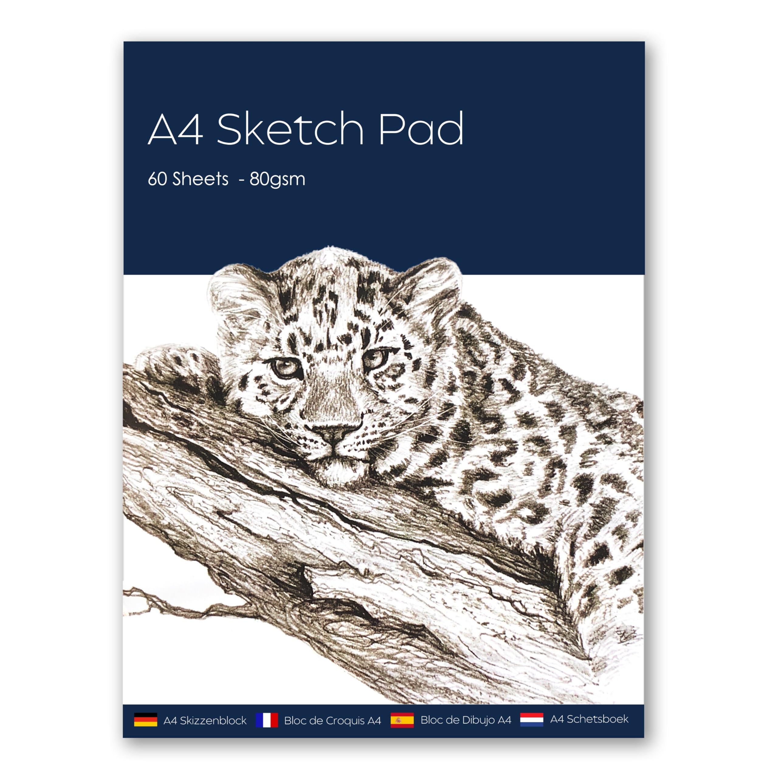 Creavvee A4 Sketch Pad for Artists - 80gsm Acid-Free Paper | 60 Sheets | Ideal for Pencils, Markers, Charcoal