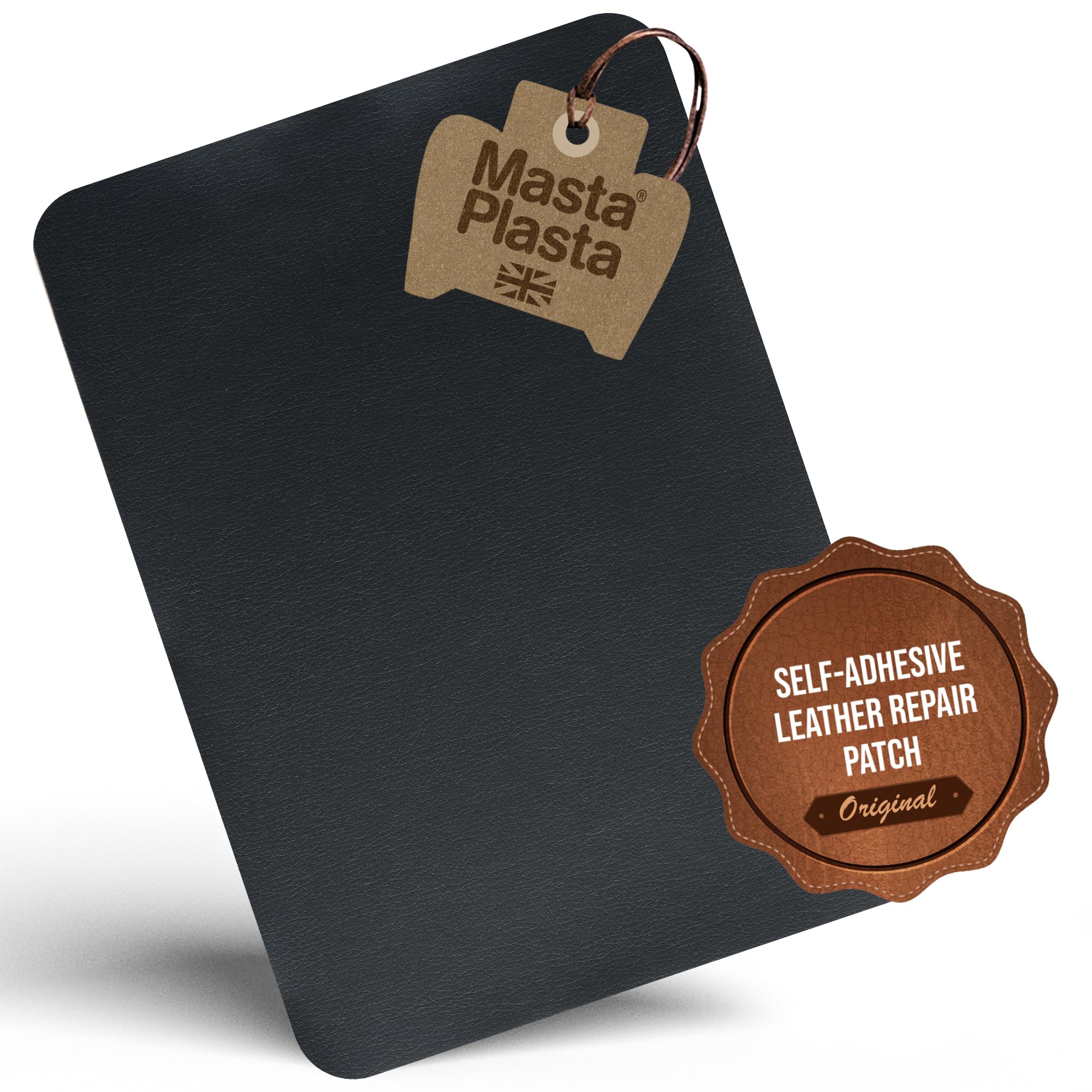 MastaPlasta Self-Adhesive Leather Repair Patch - Black | 28cm x 20cm | Vegan Leather 1