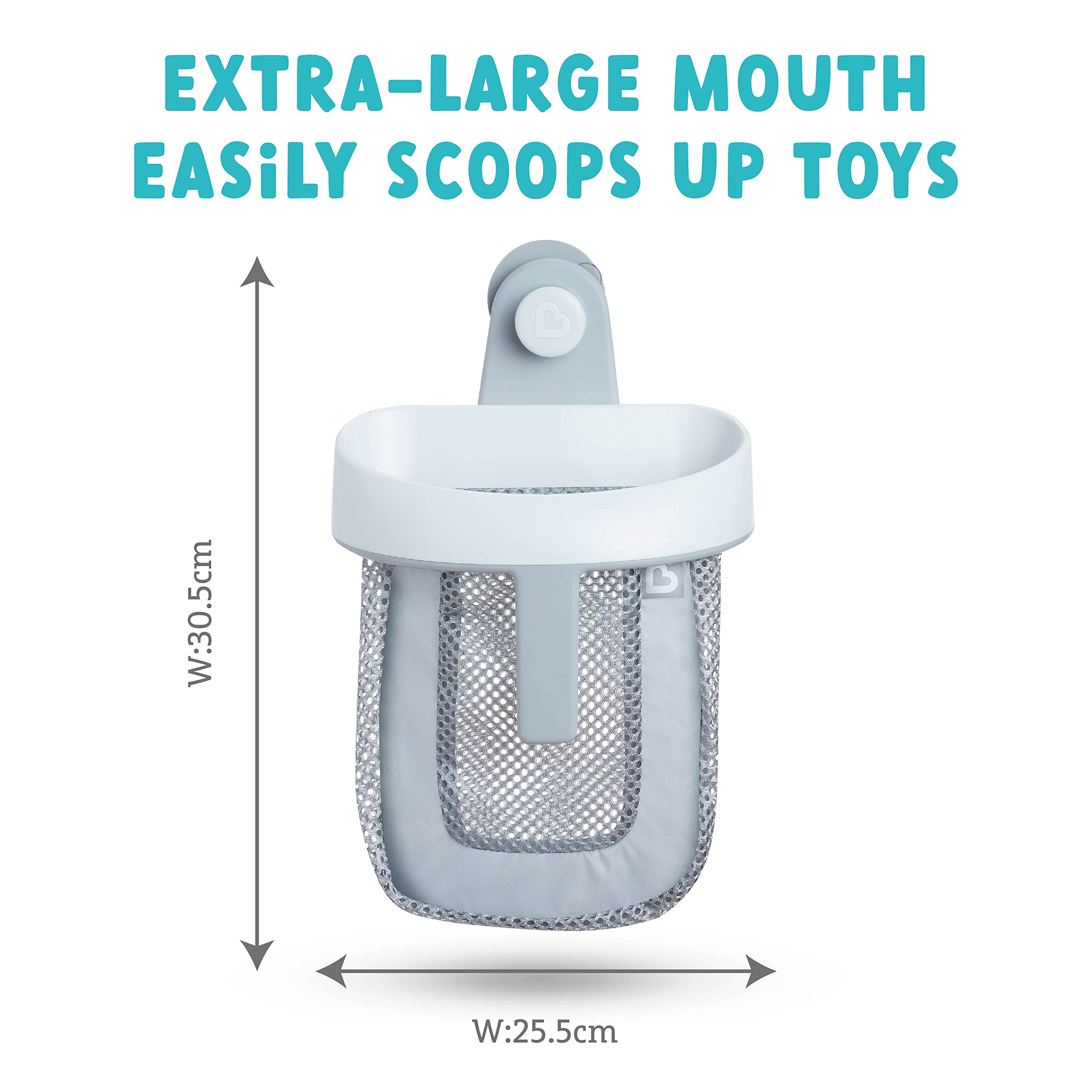 Munchkin Super Scoop Bath Toy Organiser - Grey | Medium Size | Portable Storage 2