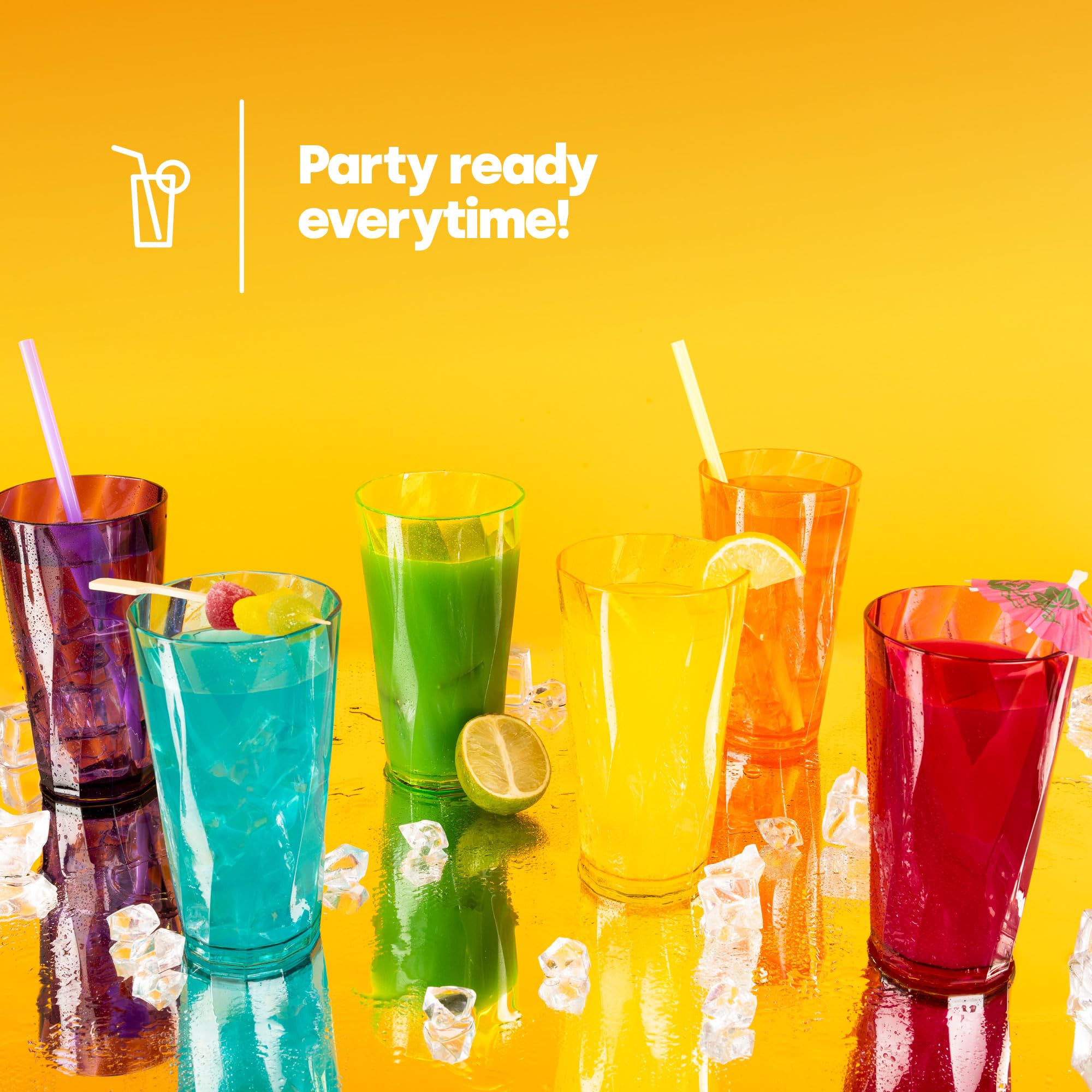 LIVIVO Set of 6 Acrylic Tumblers - 600ml Capacity | Rainbow Gradient Design | Dishwasher Safe 4