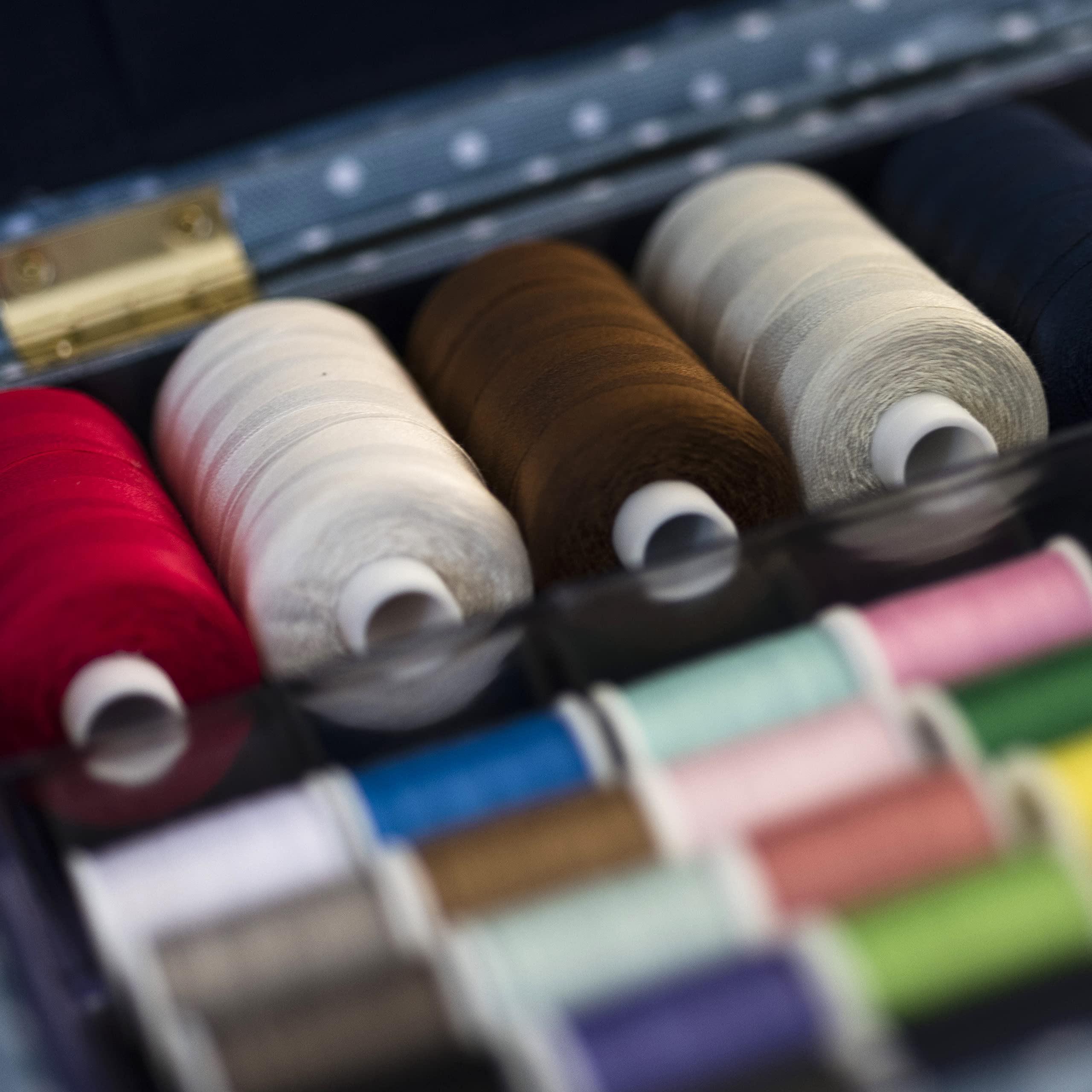 KORBOND Sewing Thread - 1000m Polyester Coated Navy Thread for Machine & Hand Stitching 5