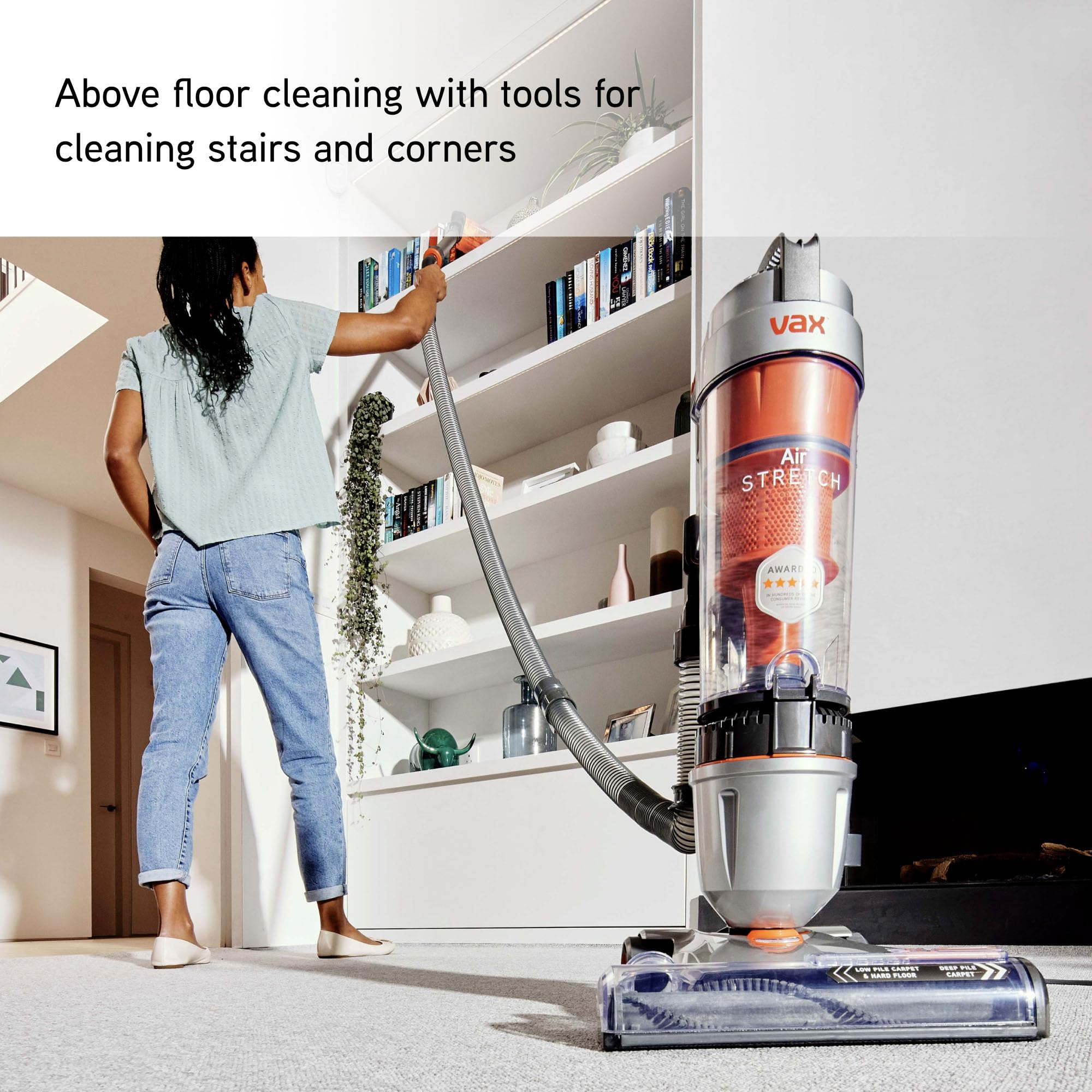 Vax Air Stretch Upright Vacuum Cleaner - 17m Reach, Lightweight 5kg, Bagless | U85-AS-Be 5