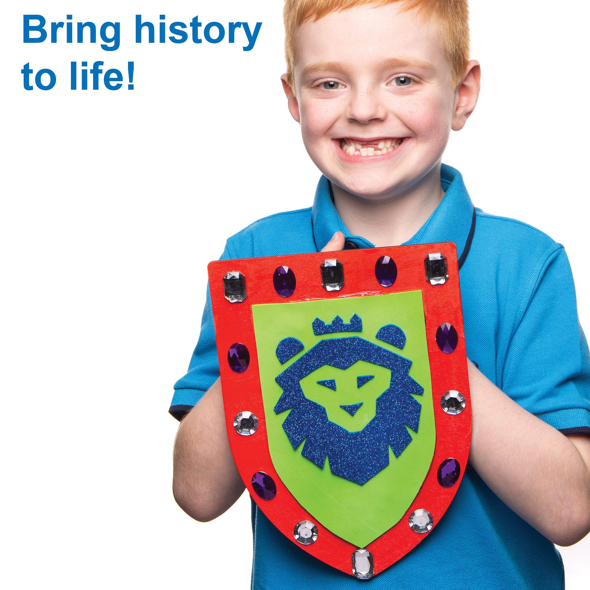 Baker Ross AW654 Wooden Shields for Kids Crafting | Pack of 2 | 25-30 cm Plywood 8