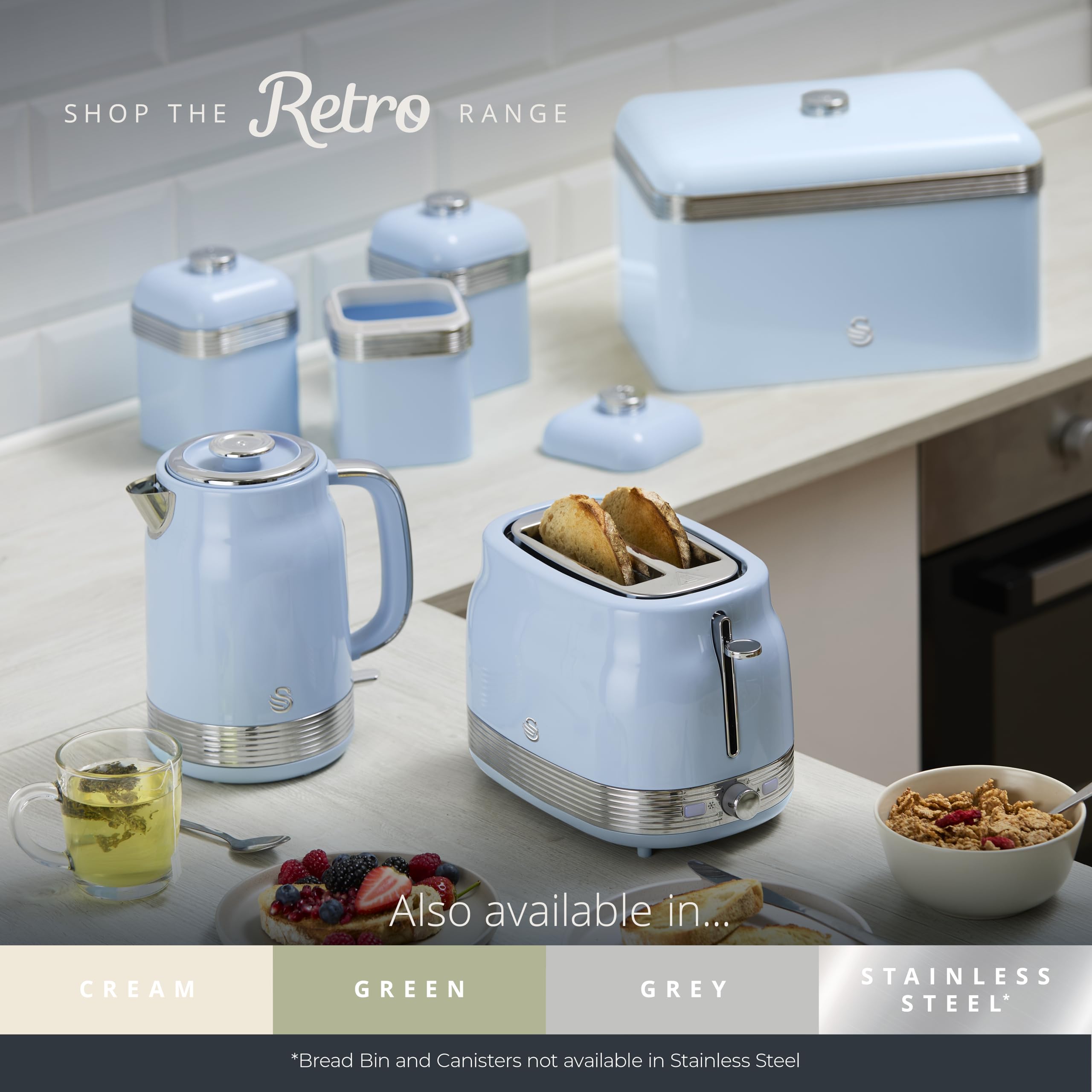 Swan SK19025GRN Retro Jug Kettle, Rapid Boil, Removable Limescale Filter, Easy Pour, 360 Degree Base, Water Indicator Window and Boil Dry Protection 1.7L, 3KW, Green and Stainless Steel 7