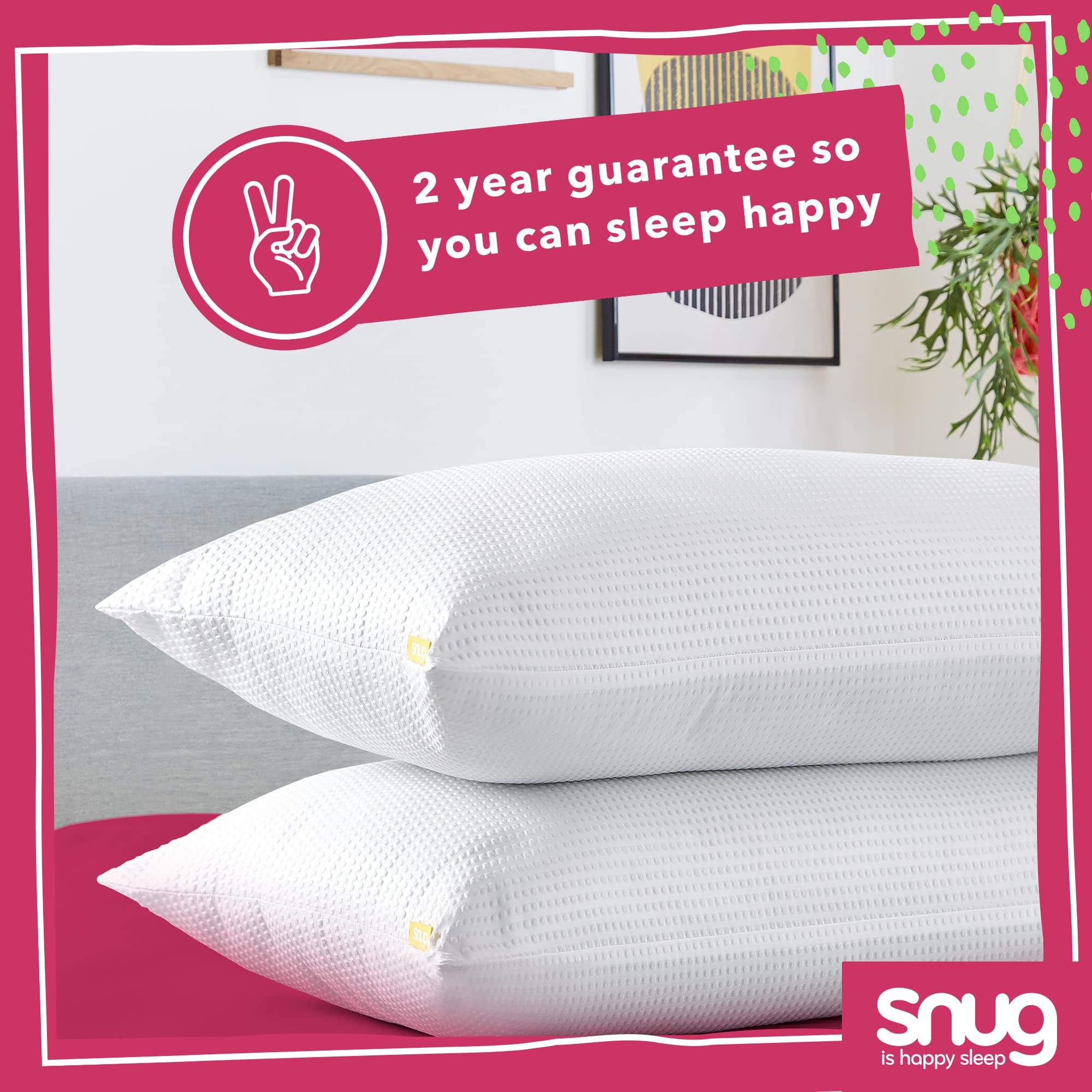 Snug is happy sleep Blissful Bedtime Pillows - Medium Firmness, Hypoallergenic, Pack of 2 8