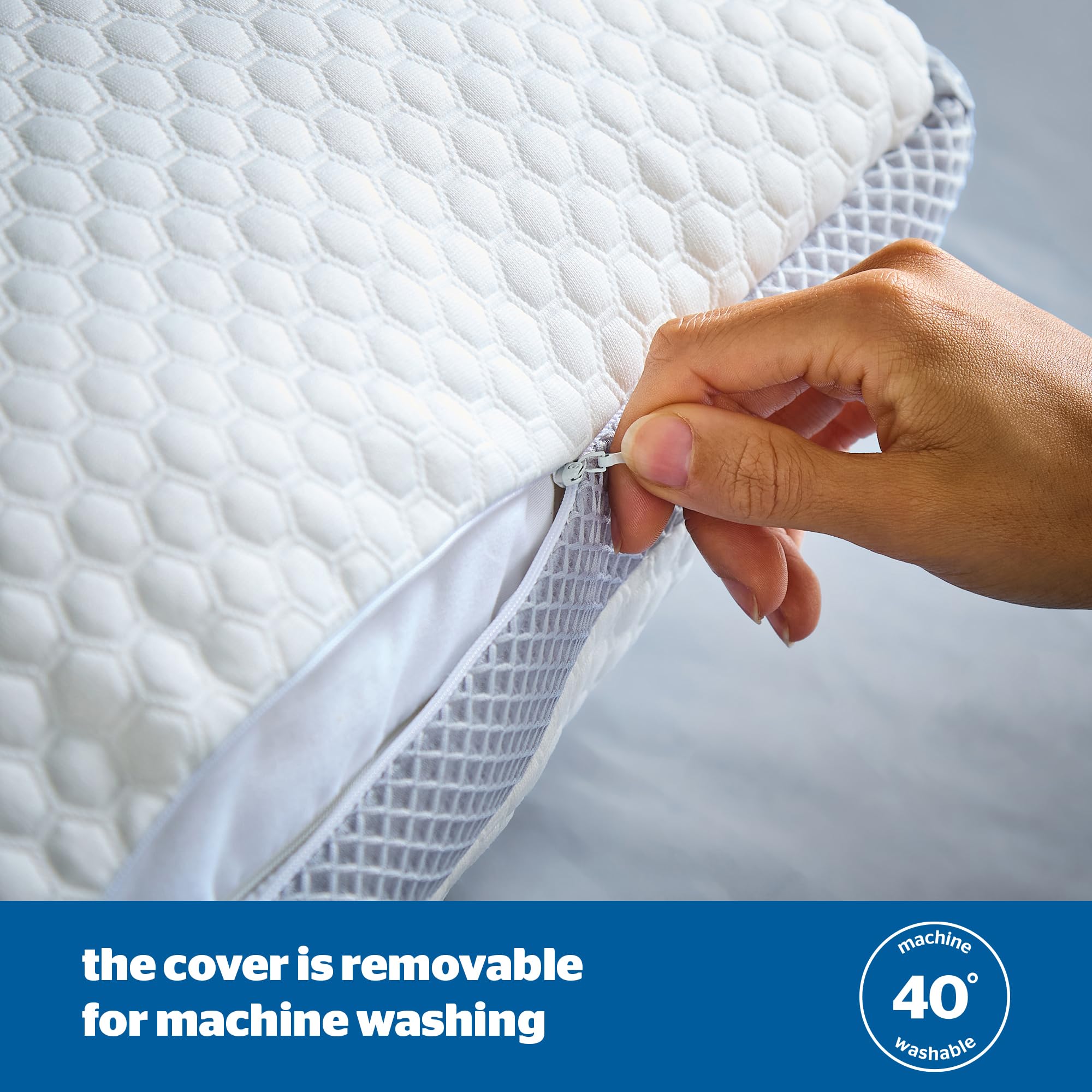 Silentnight Adjustable Shredded Memory Foam Standard Pillow - Hypoallergenic, White, 1 Pack 7