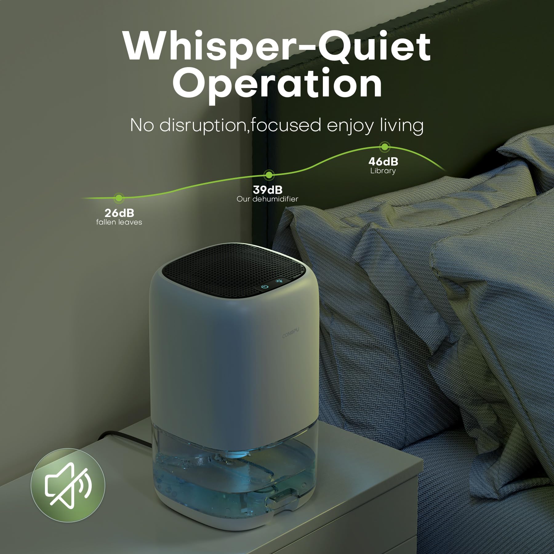 CONOPU 1000ml Dehumidifier for Home - Peltier Technology, Auto Off, Coloured LED | 450ml/Day 5