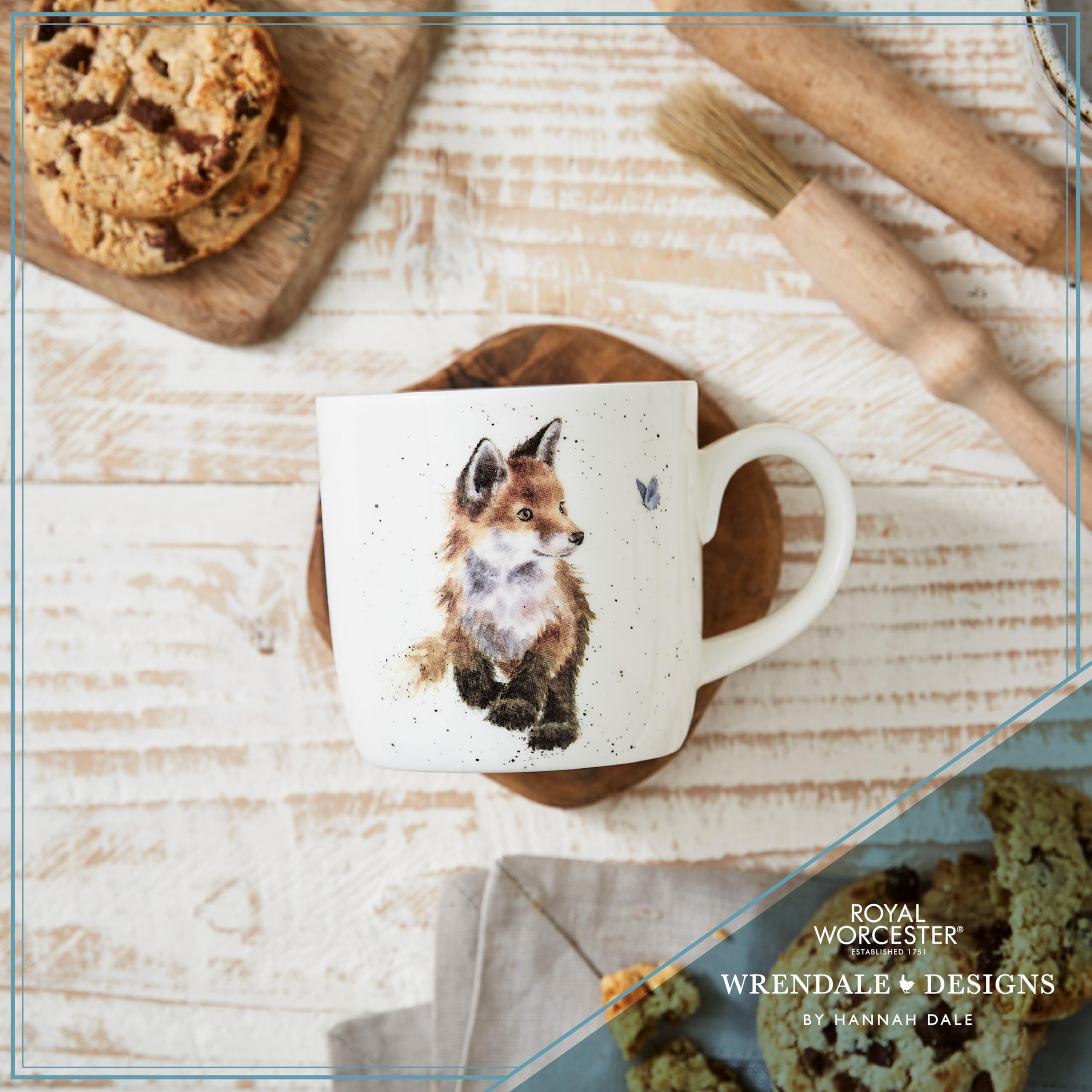 Wrendale Designs Fox Ceramic Coffee Cup | 300ml | Microwave Safe | White 4
