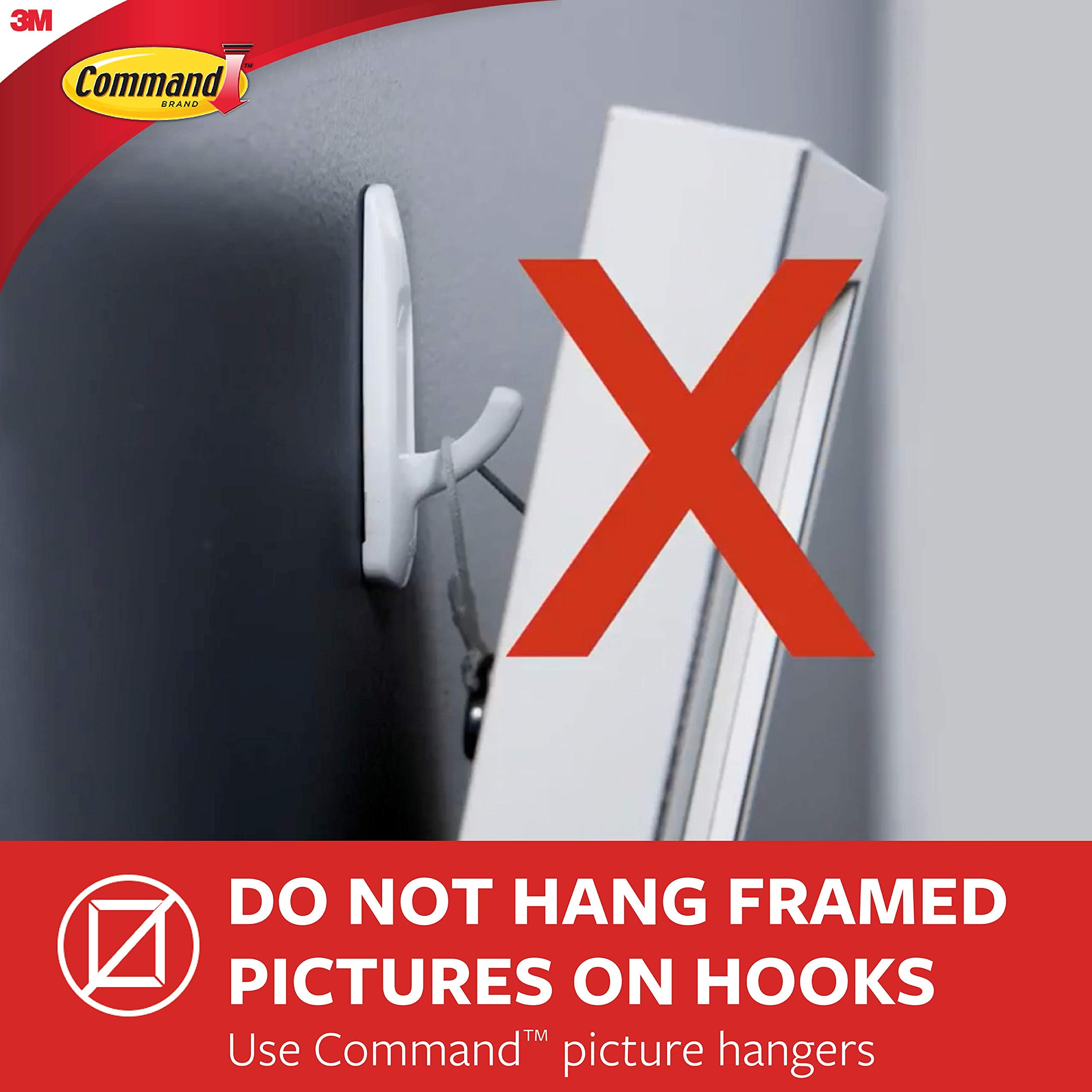 Command Large Utility Hook - Damage-Free Hanging | Holds 2.2 kg | White Plastic | 7 Hooks 8