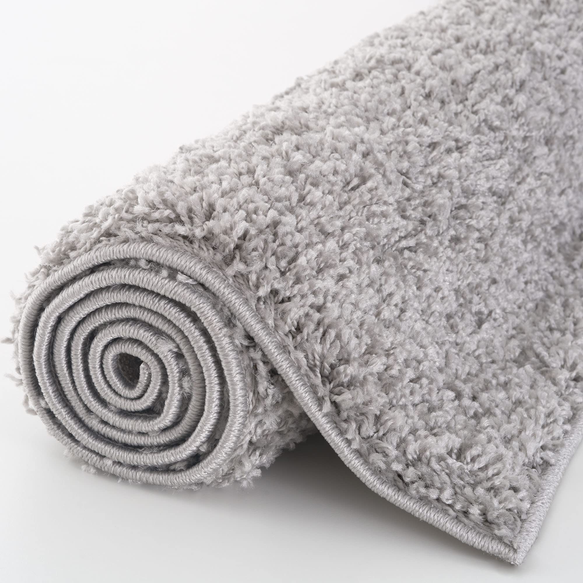 THE RUGS Shaggy Area Rug - Soft Polypropylene for Living Room & Bedroom | 120 x 170 cm Grey 5