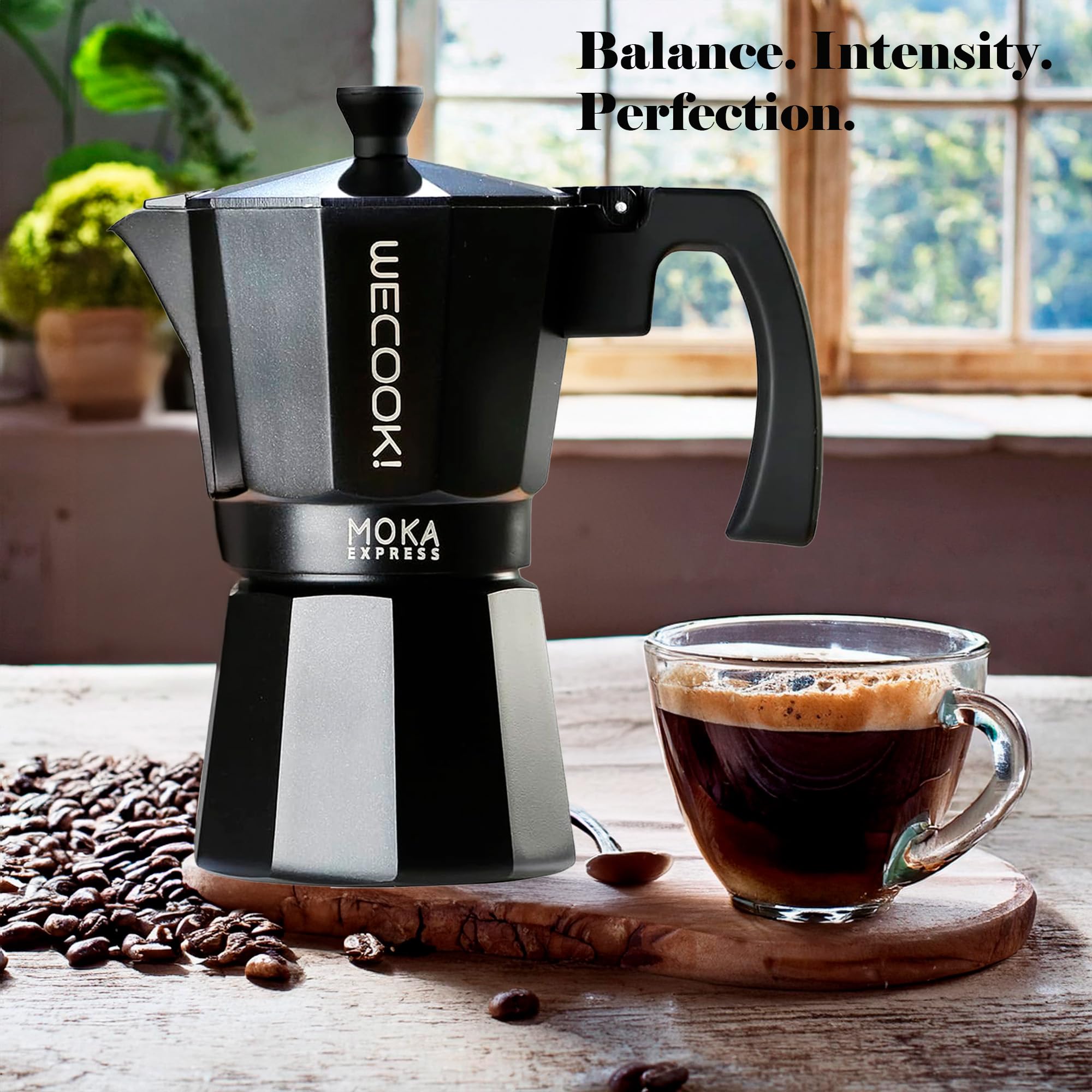 WECOOK! Bella Moka Pot Espresso Maker - Aluminum, 3 Cups | Black/White 9