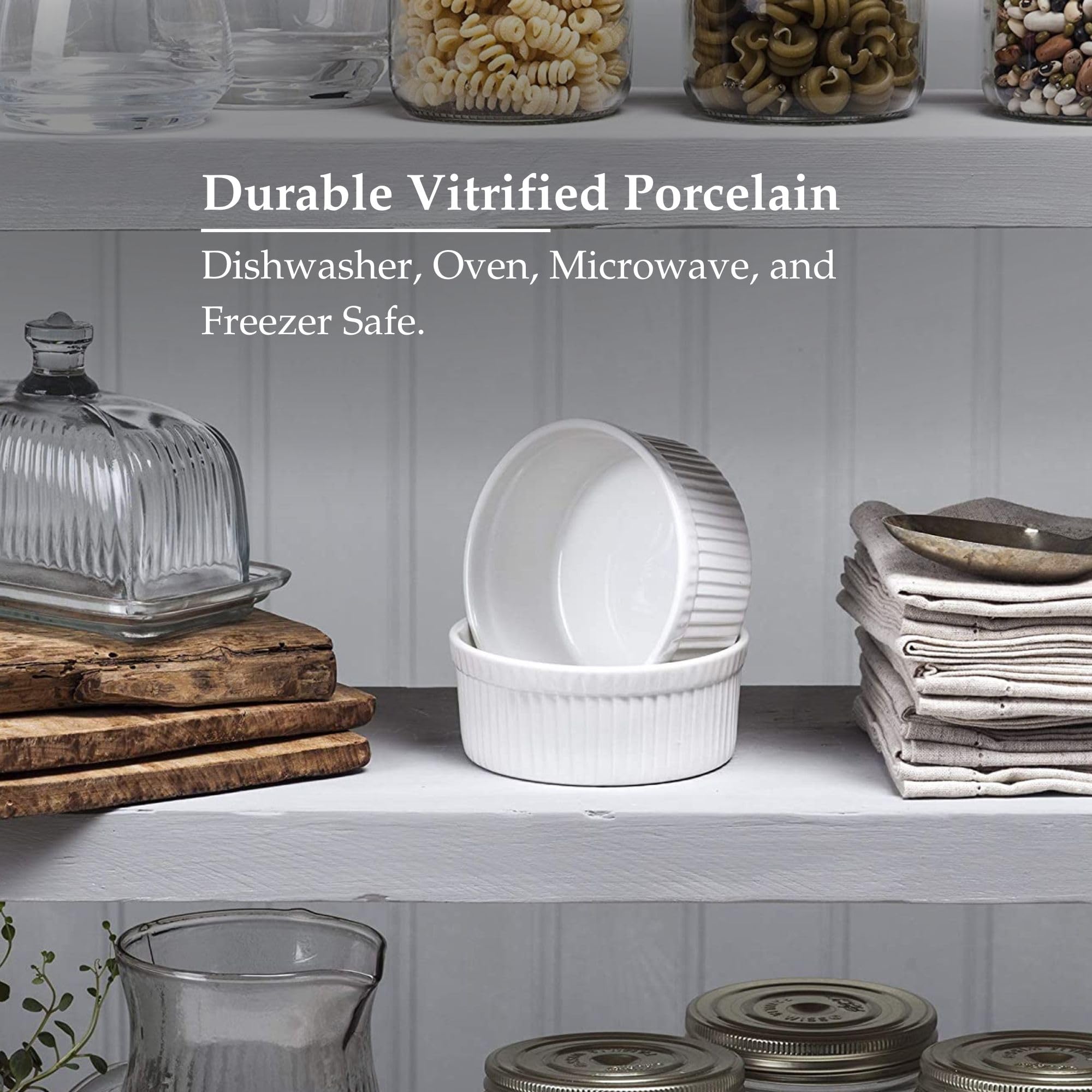 WM Bartleet & Sons 1750 Traditional Porcelain Ramekins Set of 2 - 11.5cm Diameter | Oven Safe 5