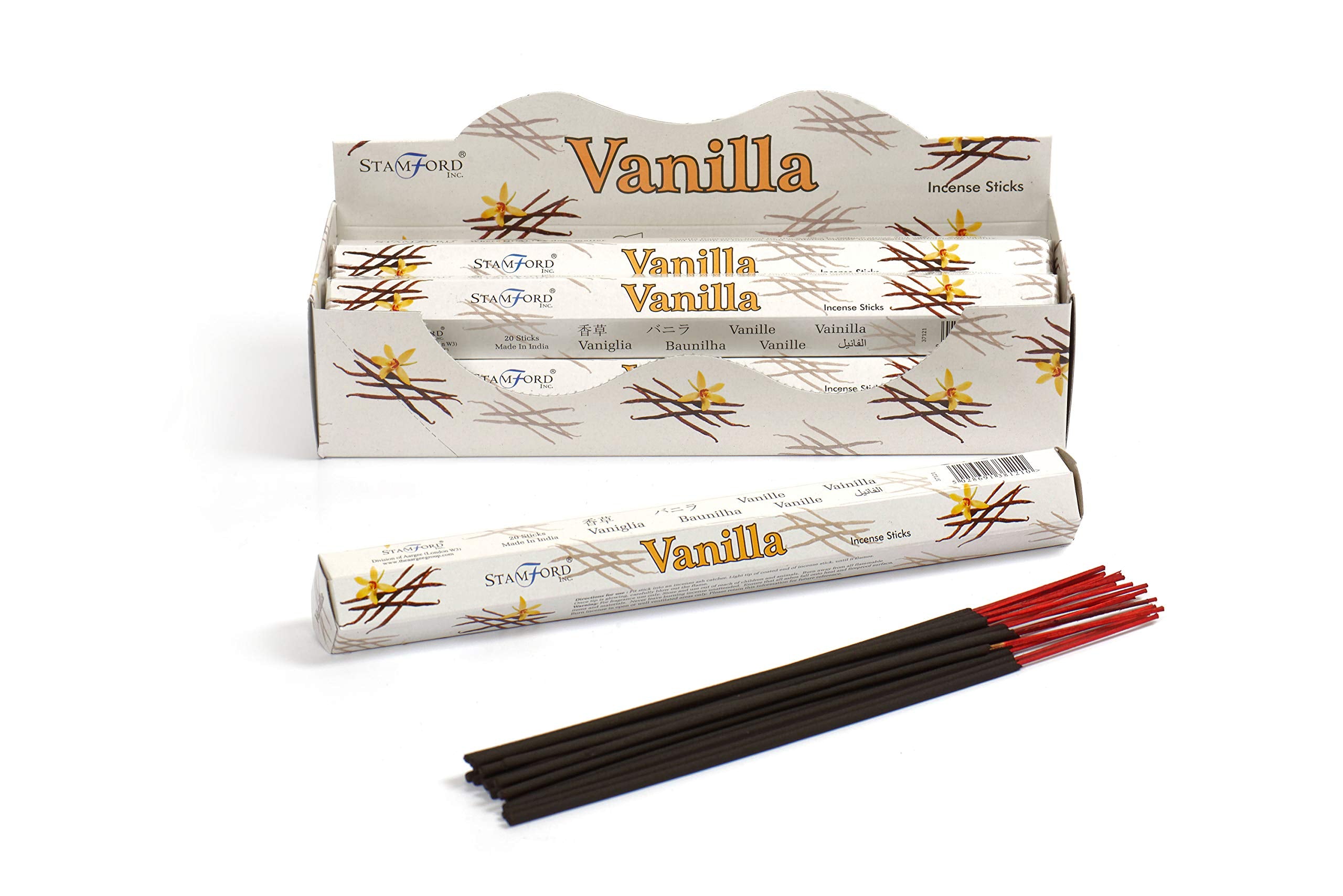 STAMFORD INC. Vanilla Incense Sticks - 120 Sticks Total (6 Packs x 20) | Relaxation Scent 1