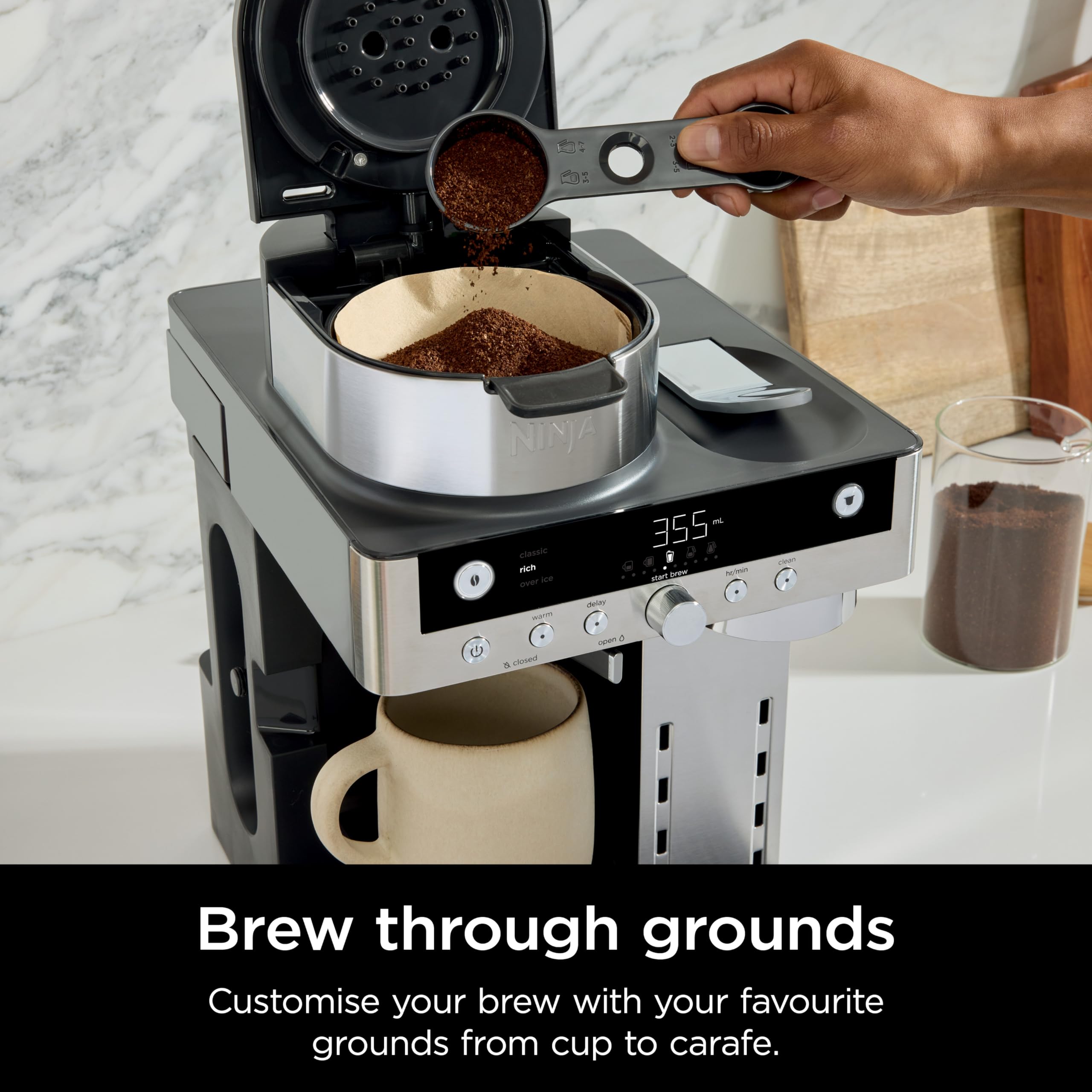 Ninja Prestige 2-in-1 Filter Coffee and Pod Capsule Machine with Built-in Milk Frother | Black