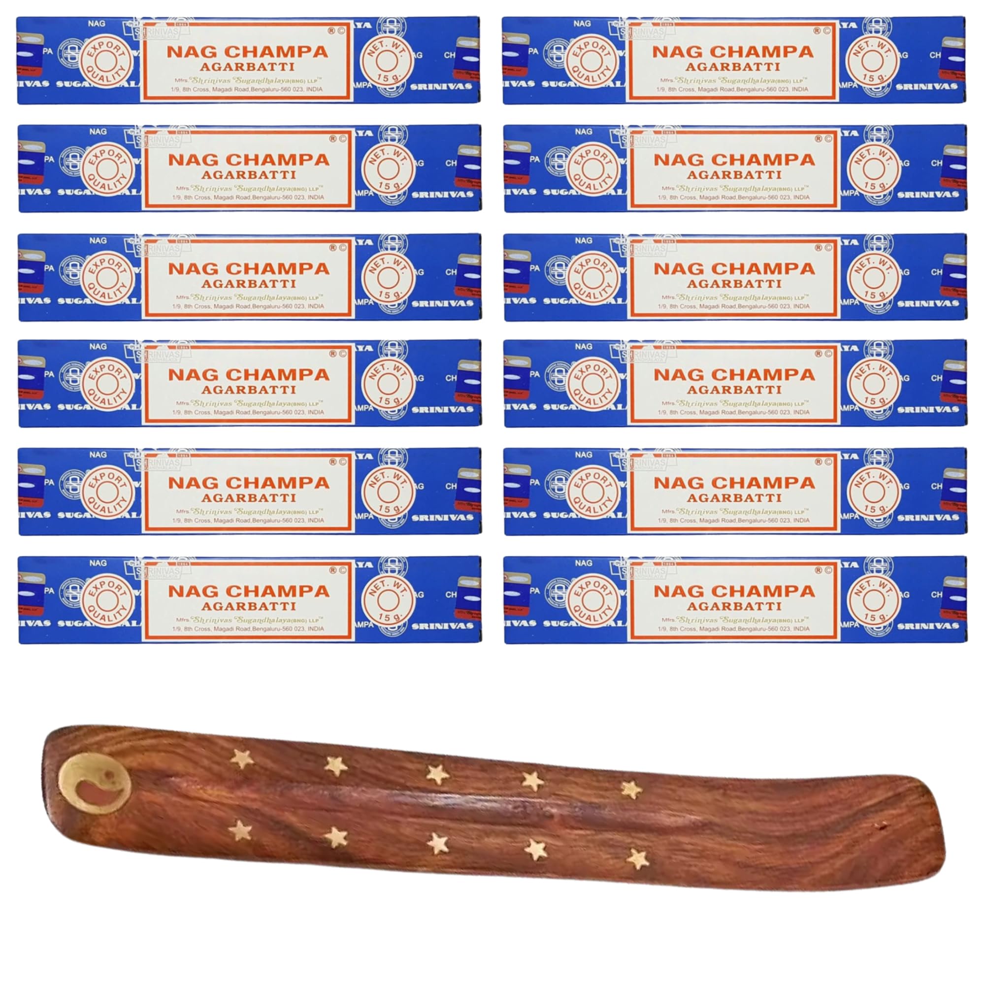 1ABOVE Nag Champa Incense Sticks (12x15g Packs) with Holder for Relaxation