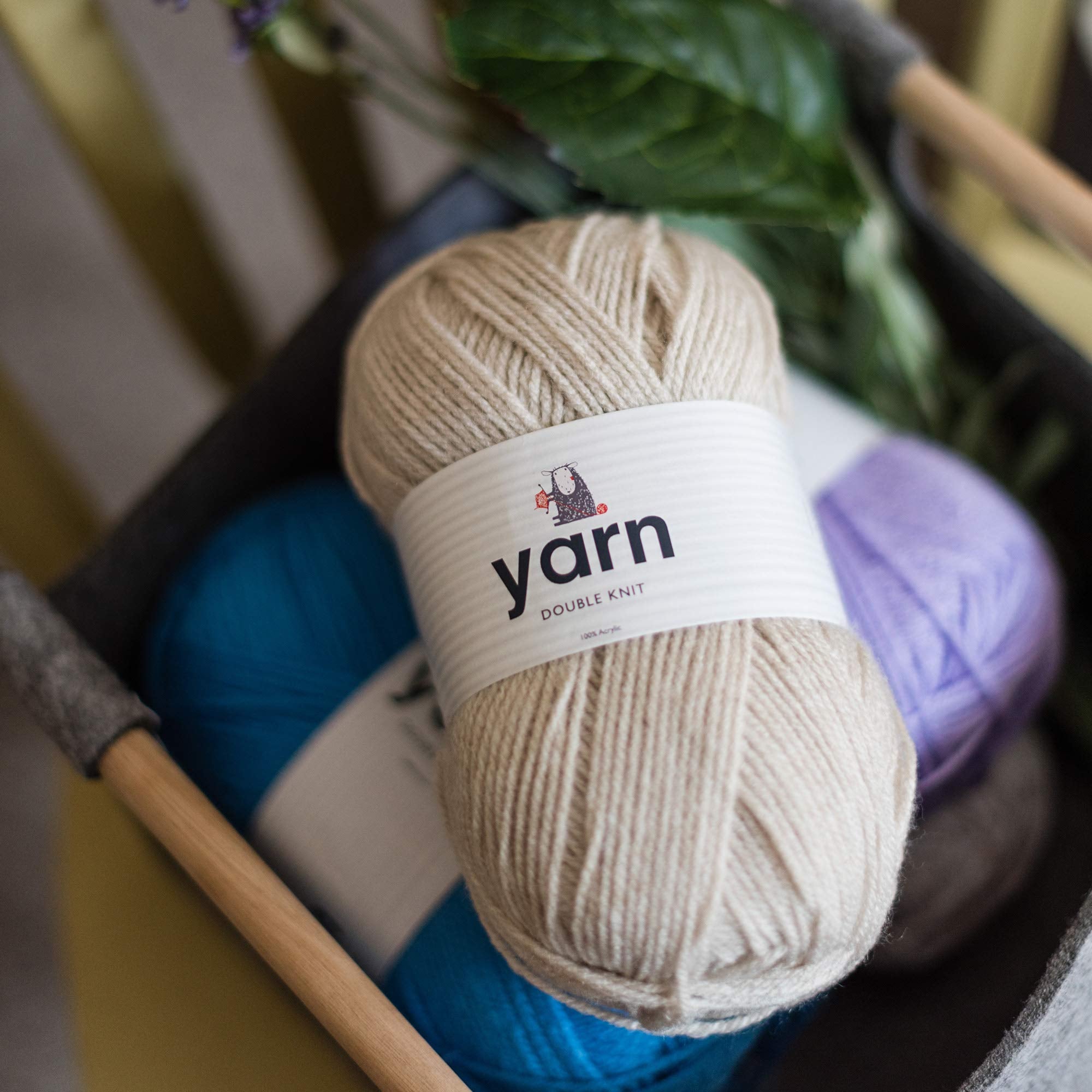 KORBOND DK Beige Yarn - 100g Acrylic Wool | Double Knit | Hypoallergenic | 290m