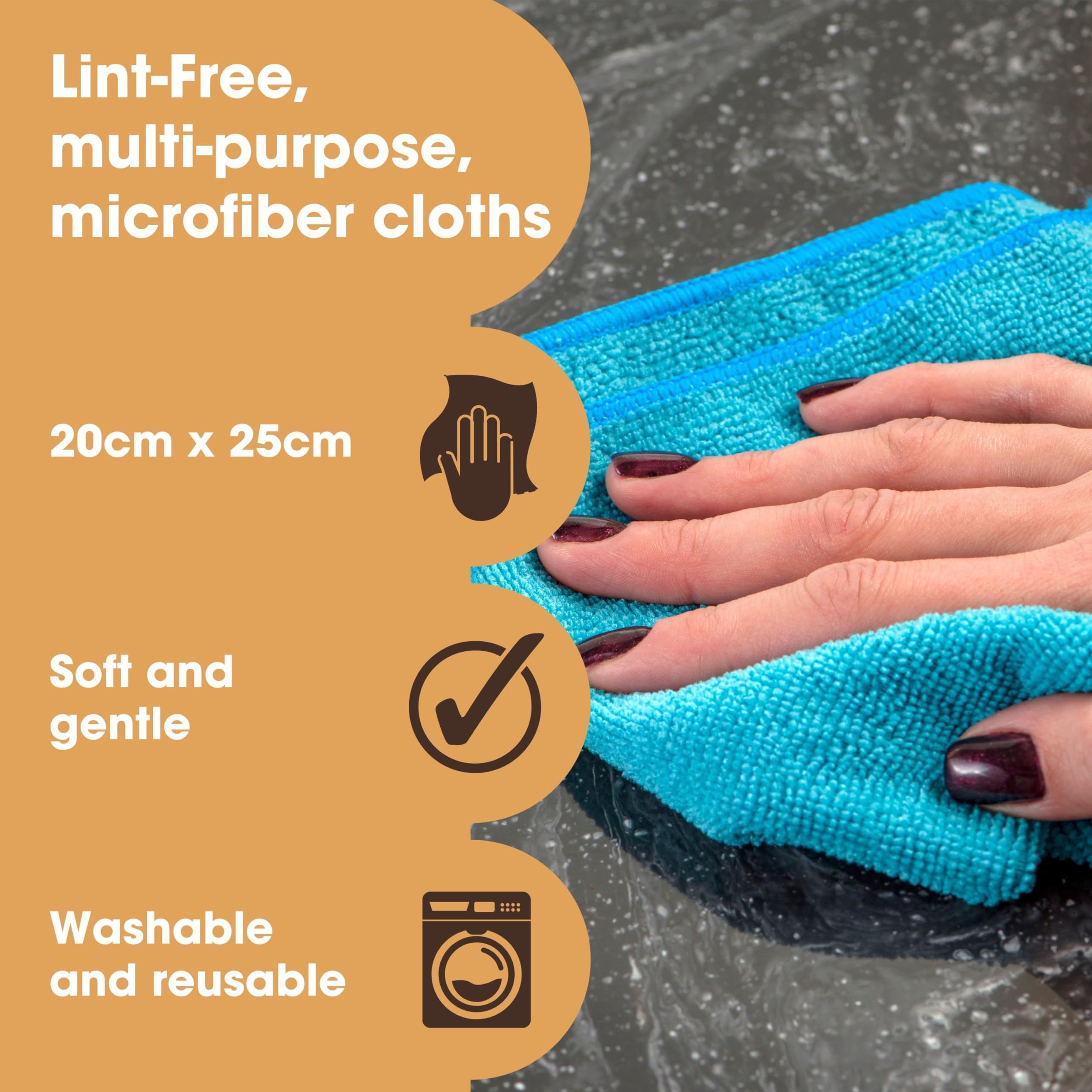 Furniture Clinic Pack of 10 Microfibre Cleaning Cloths - Lint Free, Multi-Coloured | 20cm x 25cm 2